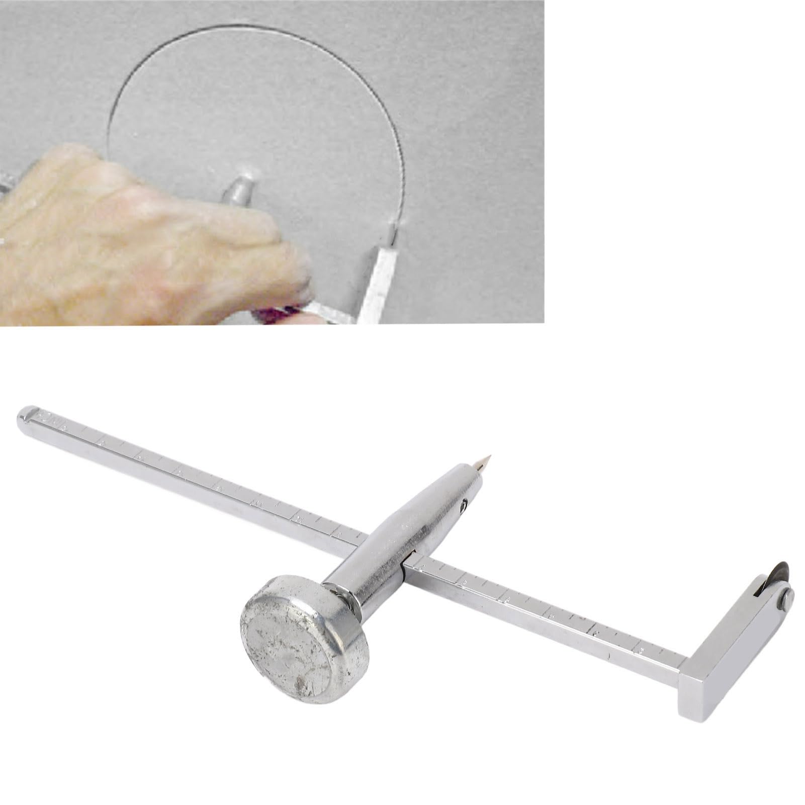 Premium Drywall Circle Hole Cutter - Adjustable Steel Shaft Plasterboard Saw for Perfect Round Cuts | Professional Drywall Cutting Tool for Electrical Boxes, Ceiling Lights & HVAC Installations