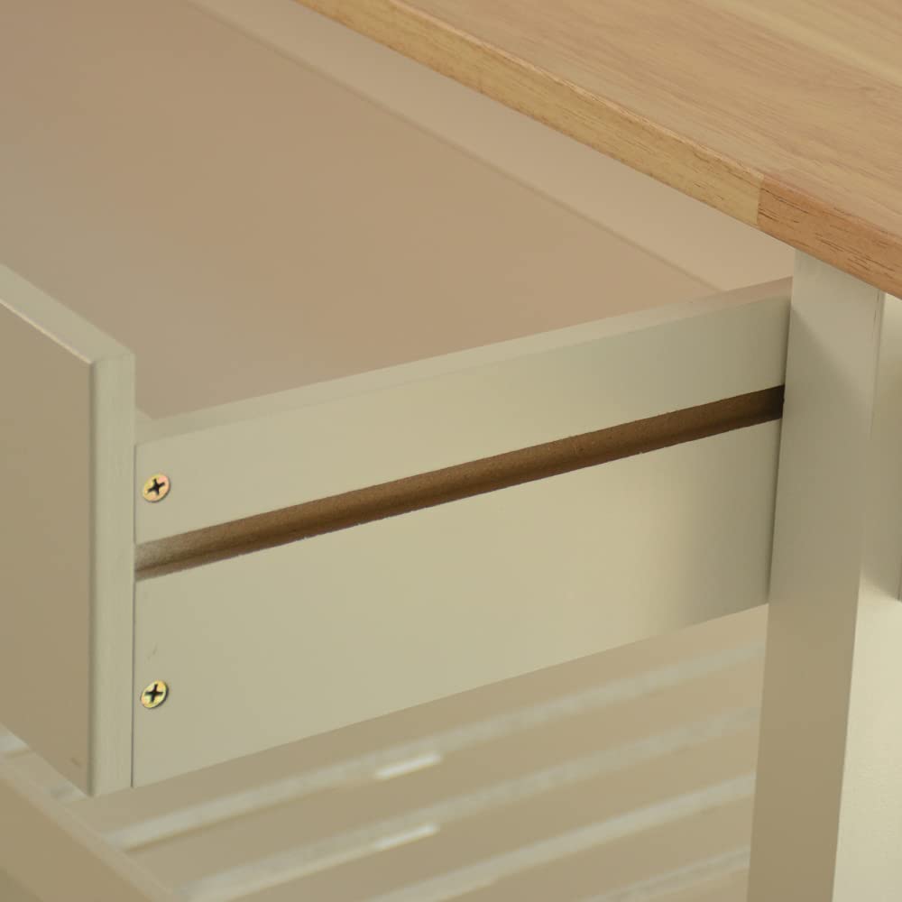 Goujxcy White Kitchen Island on Wheels with Storage, Rolling Kitchen Cart with Lockable Casters, Adjustable Shelves, Drawers & Cabinets - Perfect for Small Kitchens, Dining Rooms & Home Office Spaces