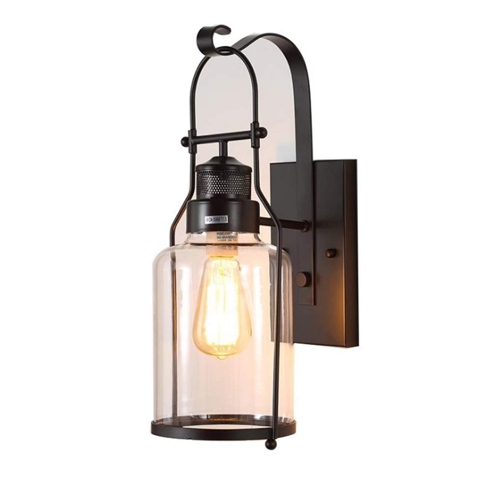 OZZKI Vintage Industrial Wall Sconce - Retro Iron Art Glass Wall Lamp for Living Room, Restaurant, Balcony & Hallway Lighting - Modern Loft Style Decorative Fixture (Perfect for Home Decor, Cafe Ambiance & Commercial Spaces)