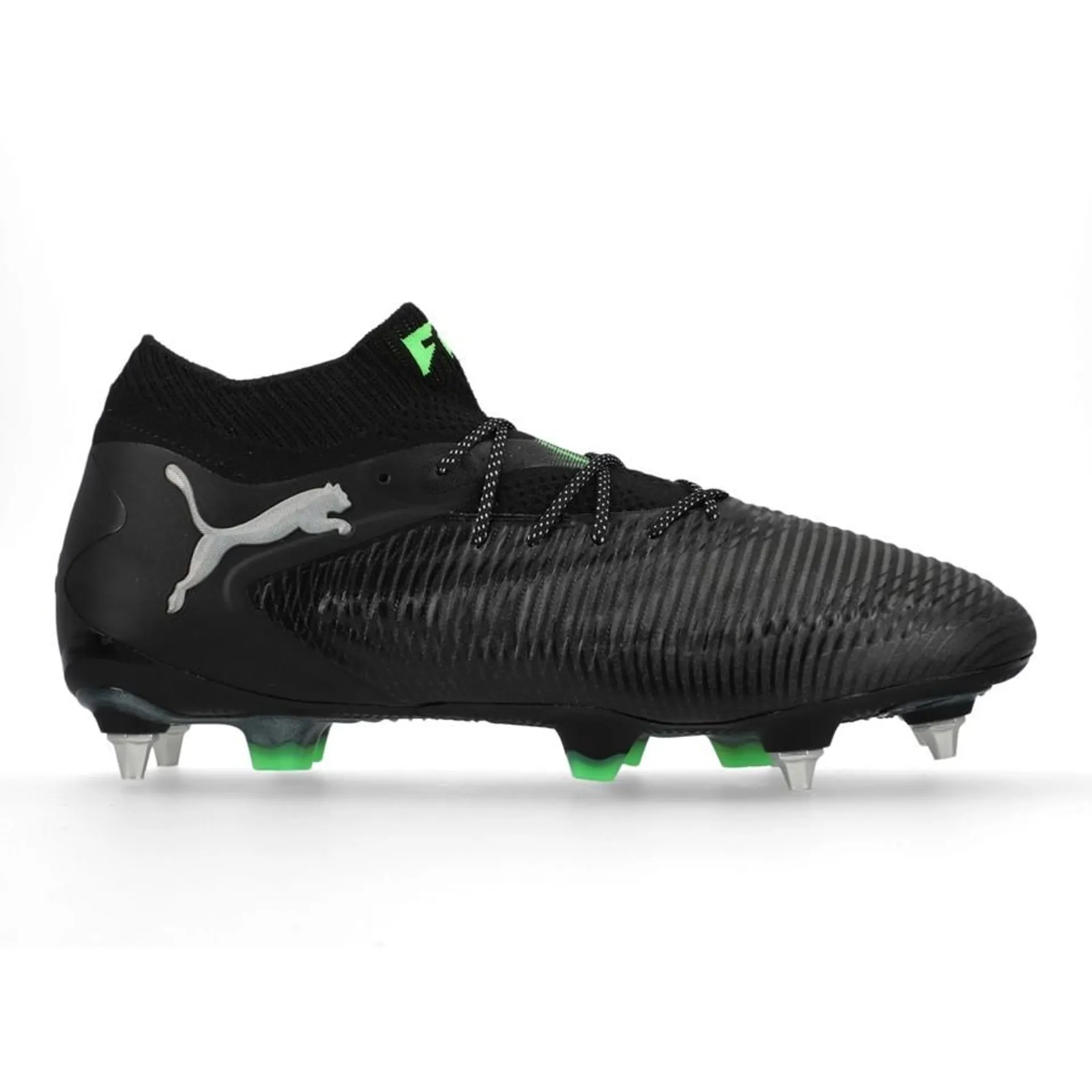 Puma Future 8 Ultimate MXSG Football Cleats - Black/Cool Gray/Fluo Green Soccer Shoes for Men | Perfect for Turf & Artificial Grass Training & Matches