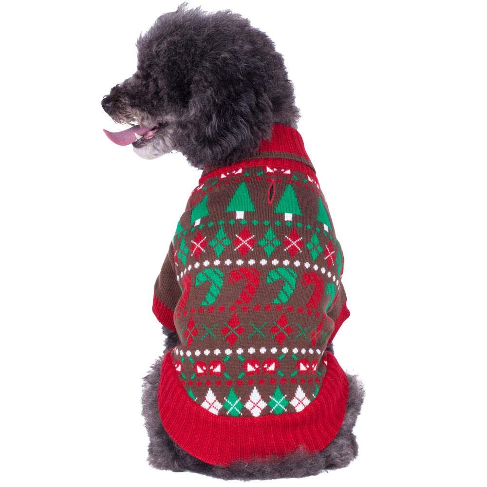 Blueberry Pet Ugly Christmas Santa Claus Dog Sweater - Shawl Collar Holiday Outfit, 14