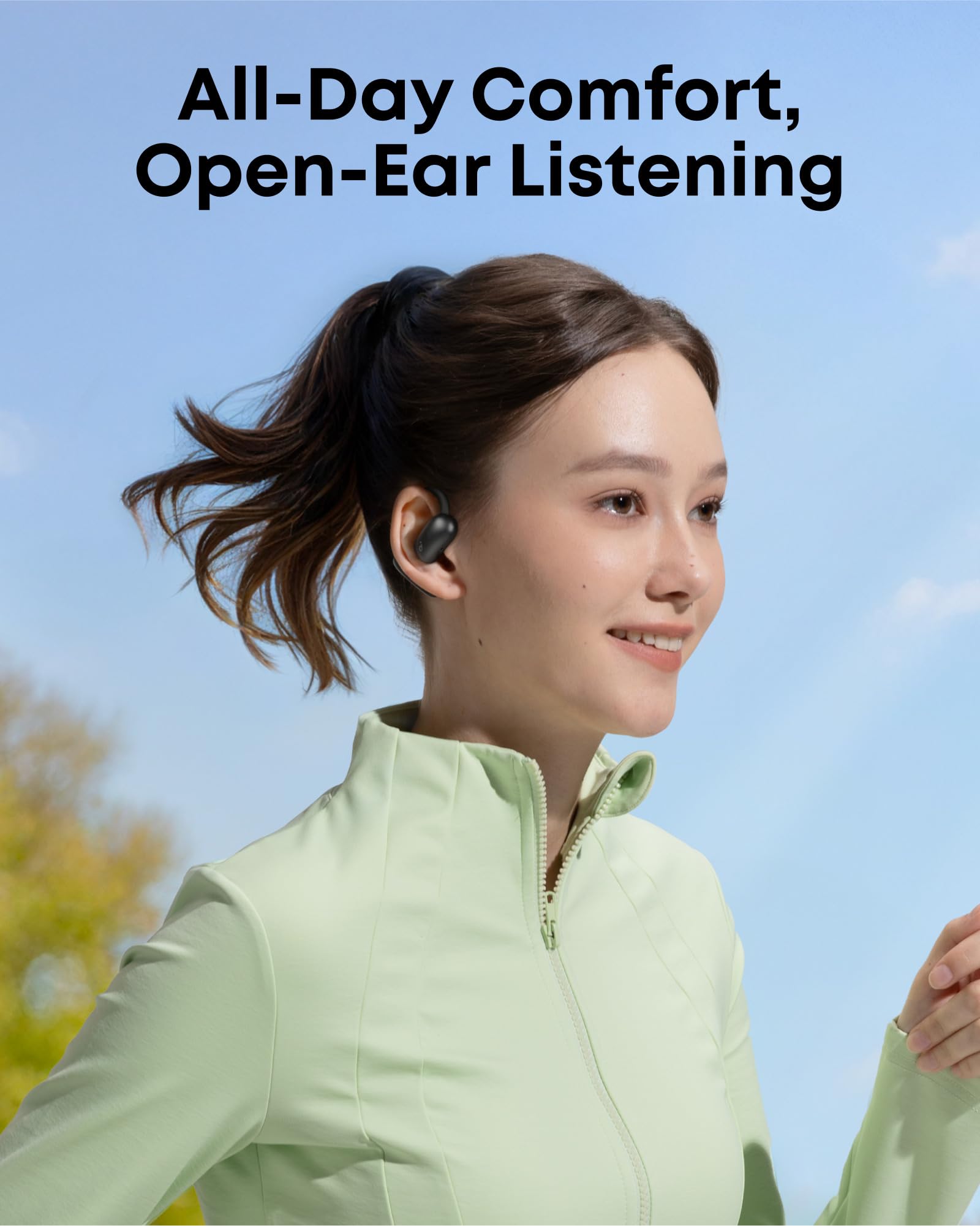 Soundcore AeroFit 2 Open-Ear Bluetooth Headphones by Anker - 42H Playtime, Hi-Res Audio, Rich Bass, Wireless Charging, IP55 Waterproof, AI Clear Calls - Perfect for Running, Gym Workouts & Outdoor Activities
