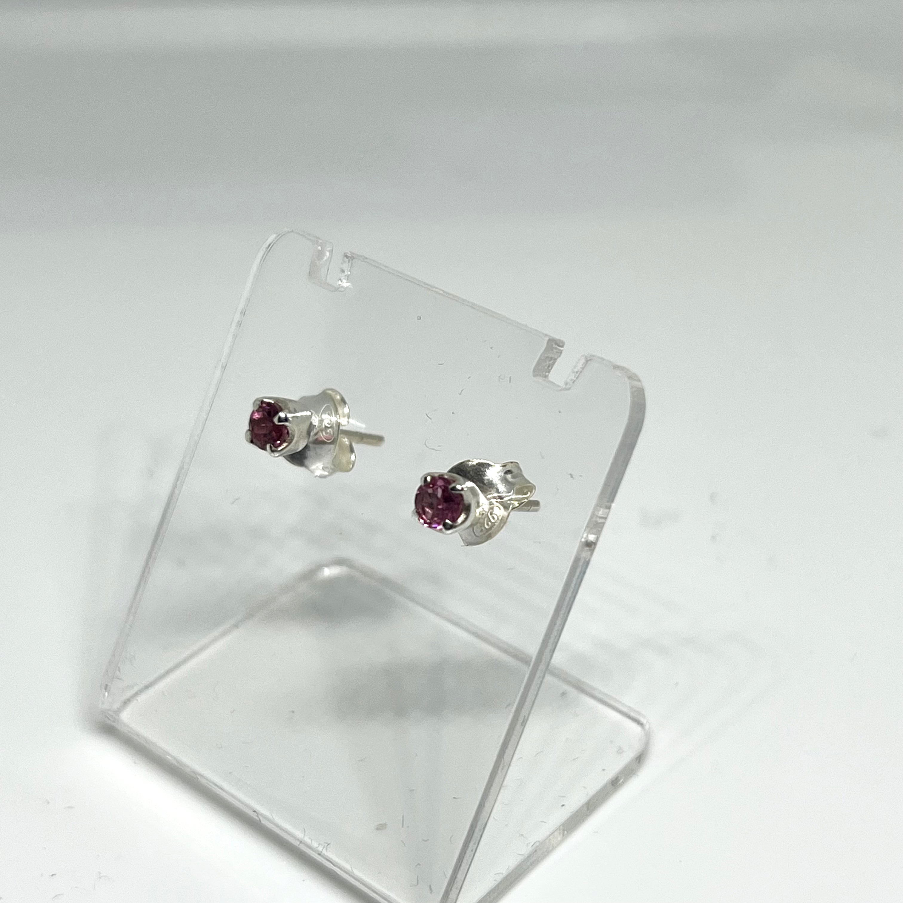 Pink Tourmaline Round Faceted Gemstone Stud Earrings 4-Prong Set - Elegant Jewelry for Women, Perfect for Weddings, Parties & Daily Wear (PSE007)
