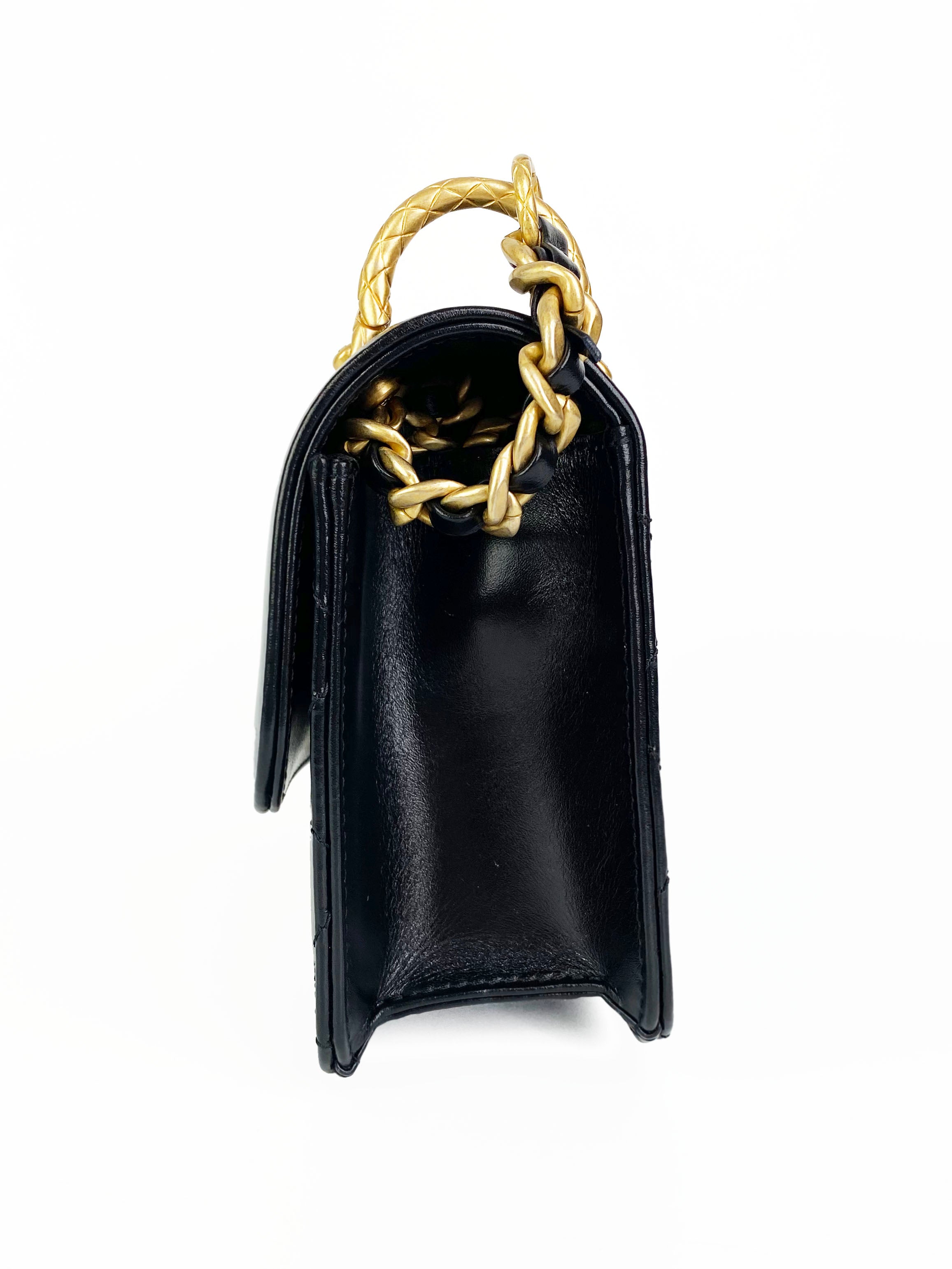 Chanel Small Black Square Flap Bag with Gold Handles - Luxury Designer Crossbody Purse for Women | Perfect for Evening Parties, Date Nights & Special Occasions