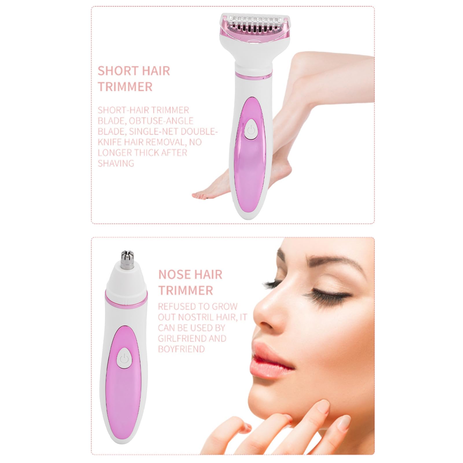 Rechargeable Cordless Women's Electric Body Hair Trimmer Set - 4-in-1 LCD Display Pubic & Bikini Hair Clipper for Smooth Skin - Perfect for Travel, Gym & Personal Grooming at Home