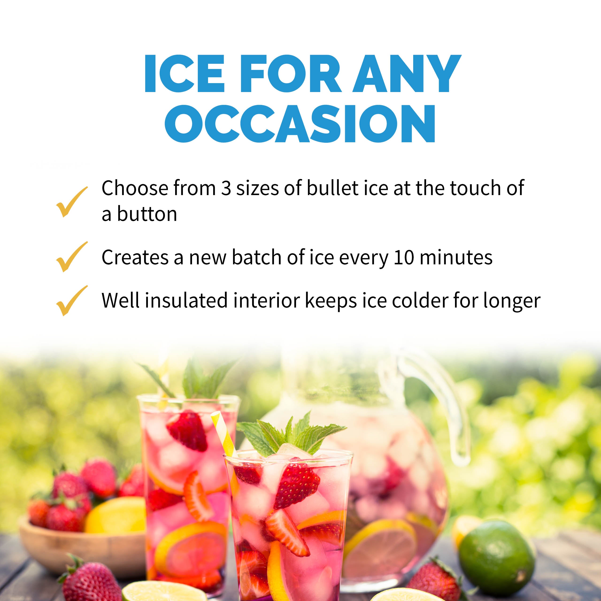 Newair® Countertop Ice Maker - 28 lbs/Day, Bullet Ice Machine for Home, Office, Bar & Parties | Fast & Portable Ice Cube Maker for Cocktails, Beverages & Outdoor Events