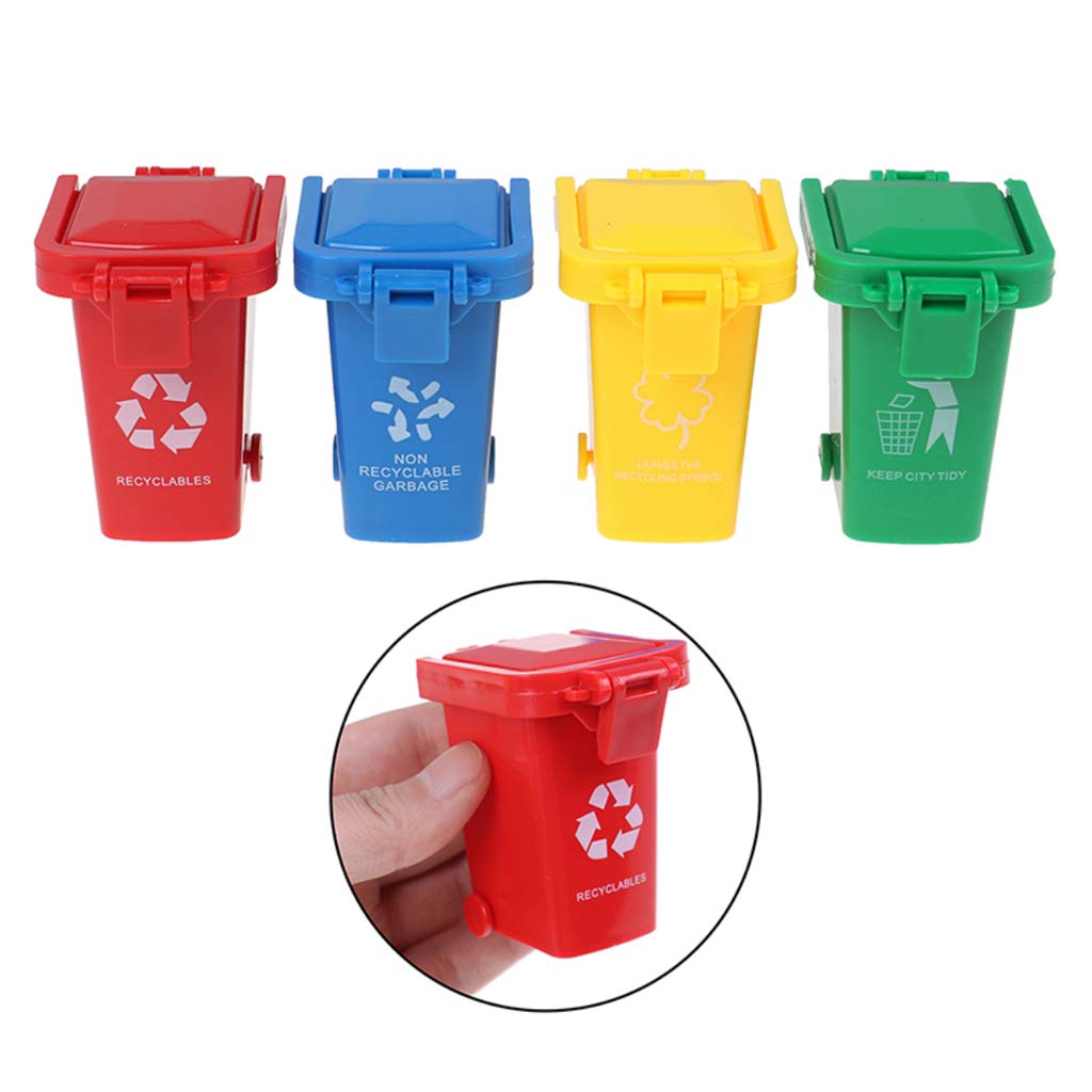 4-Piece Mini Trash Can Set - Small Garbage Bin for Peony Parrot Intelligence Training | Perfect for Bird Cages, Pet Training & Home Organization