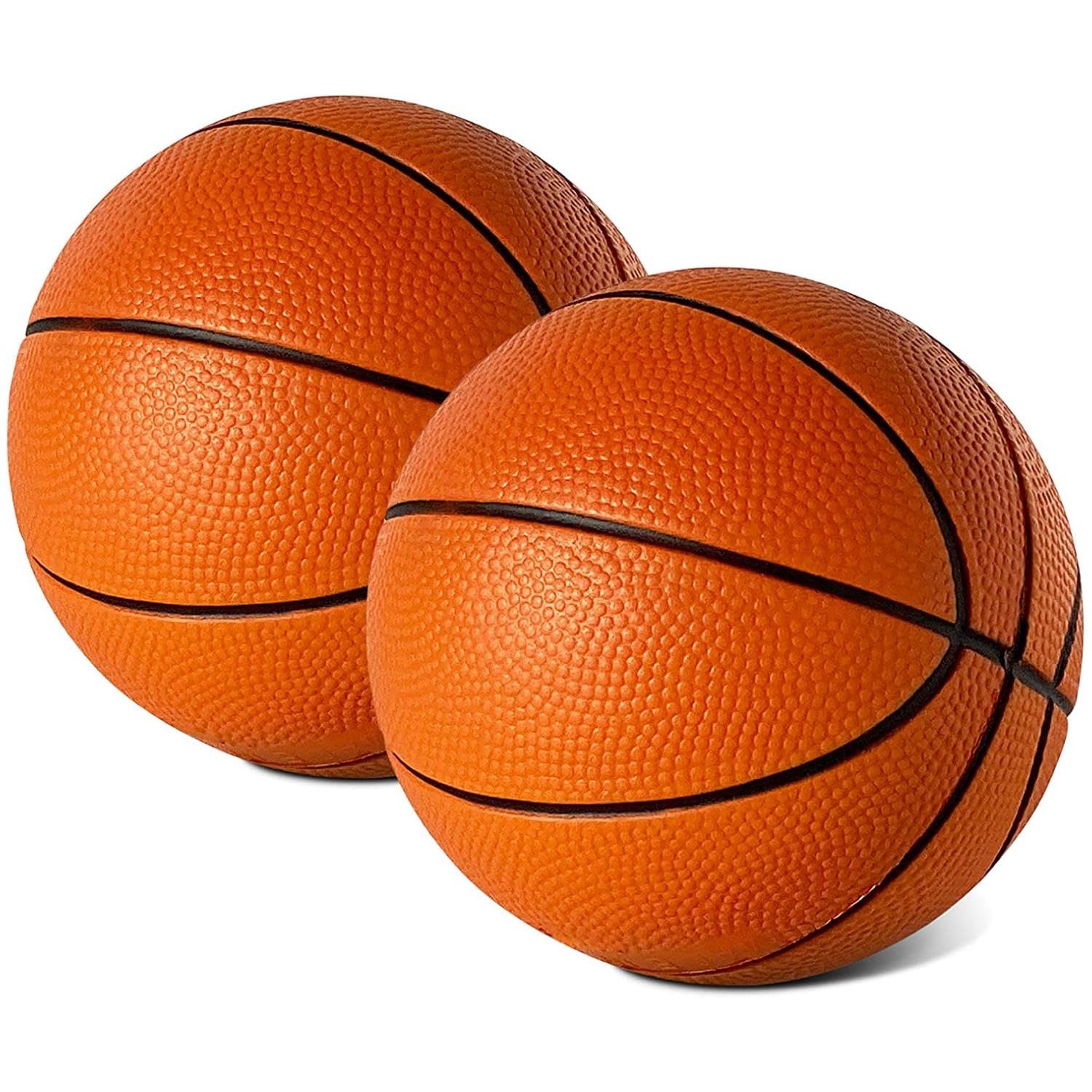 5 Inch Foam Mini Basketballs - 2 Pack for Pro Mini Basketball Hoops | Safe, Quiet Small Basketballs for Over-The-Door Hoop Sets | Perfect for Indoor Kids Games, Office Stress Relief & Dorm Room Decor
