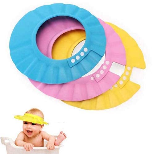YOZONKY Adjustable Baby Shower Cap (2 Pack) - Soft, Safe & Modern Design for Infant Hair Washing | Eye & Ear Protection | Perfect for Bath Time, Swimming & Sensitive Skin (Multi-Color)