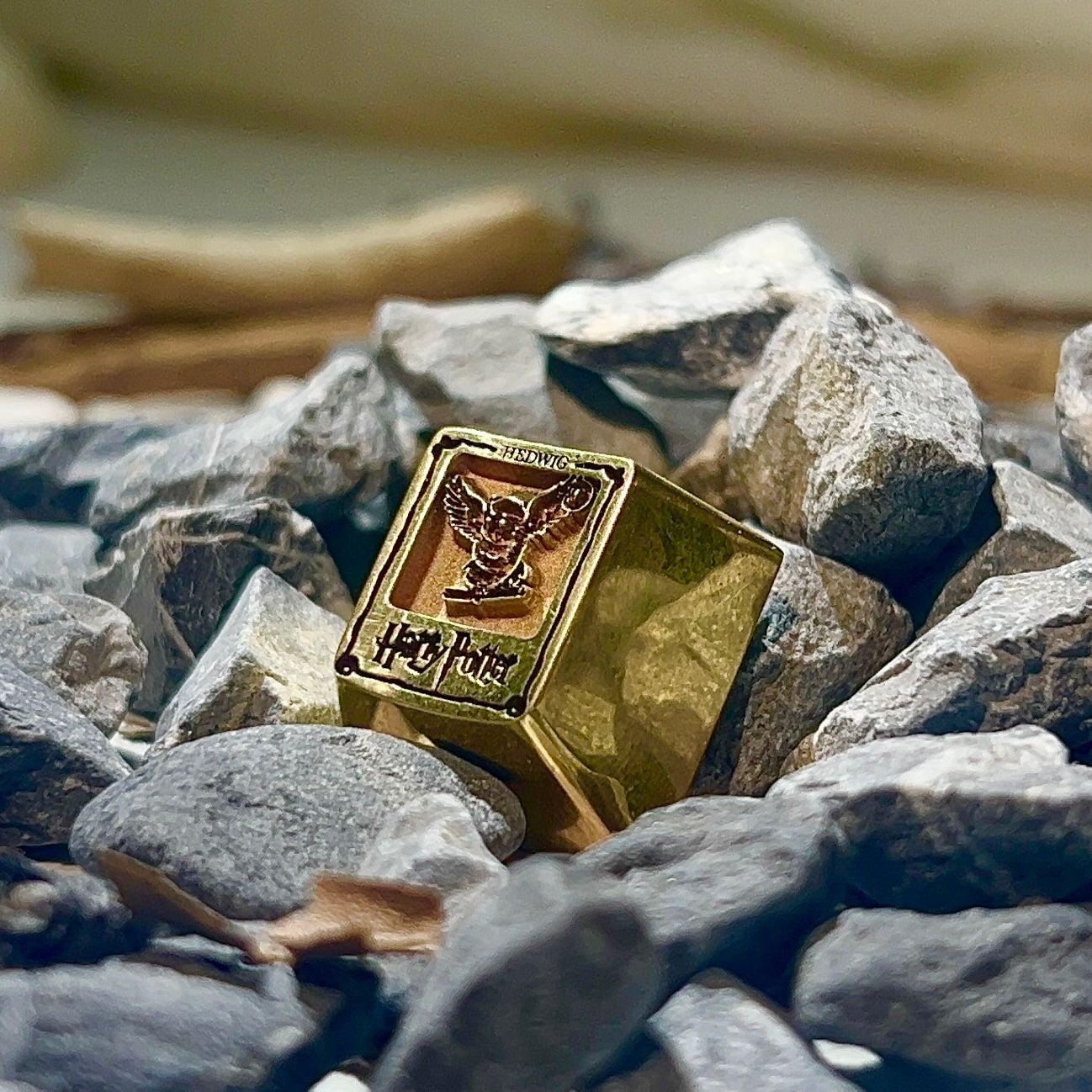 Harry Potter Series 1U Brass College Badge Keycaps - Custom Metal Art Keycaps for Mechanical Keyboards - Perfect for HP Fans, Collectors & Gamers (Great for Typing, Gaming & Keyboard Customization)
