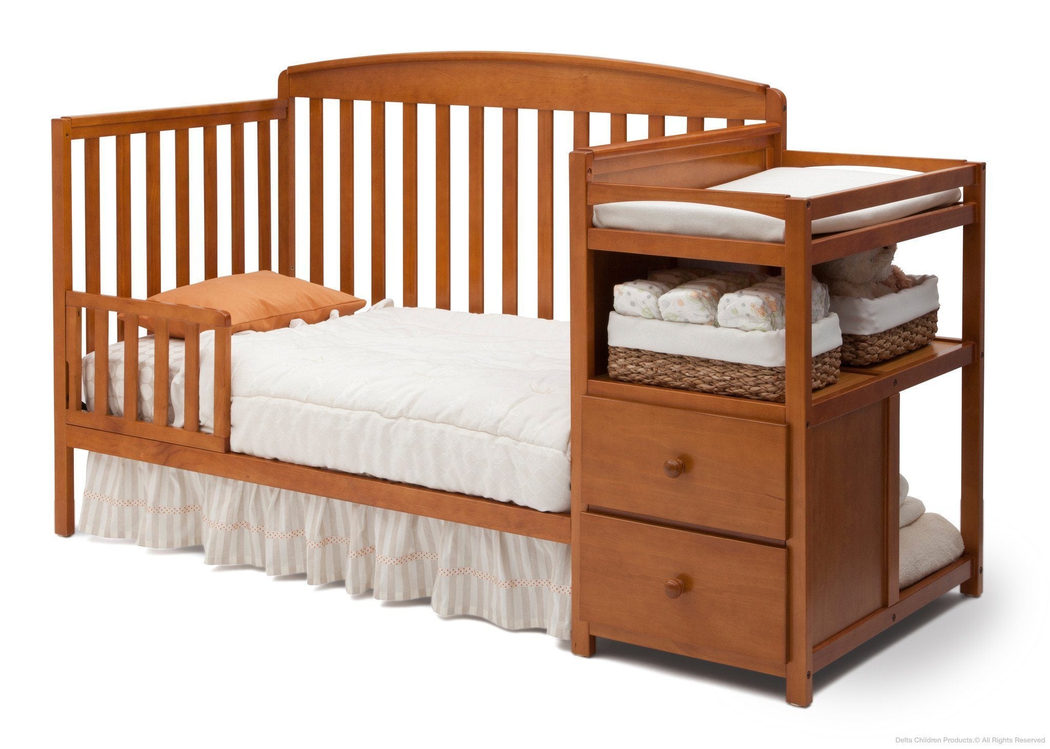 Royal Convertible Crib and Changer - 3-in-1 Baby Nursery Furniture Set with Toddler Bed & Dresser | Safe, Durable & Space-Saving for Newborns to Kids | Perfect for Nursery Rooms, Daycare Centers & Small Spaces