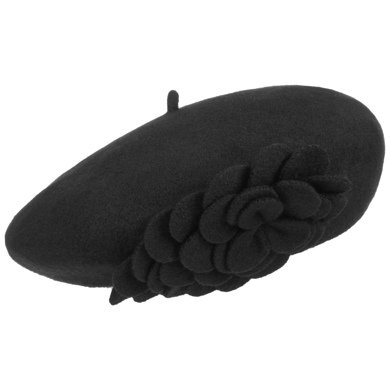 Lierys Agris Flower Wool Basque Beret - Classic French Style Winter Hat for Women, Perfect for Outdoor Activities, Travel & Fashion Accessories