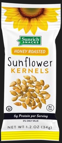 Honey Roasted Sunrich Snacks - 20 Travel Packs, Vitamin E & Protein Rich, Nut-Free for On-the-Go