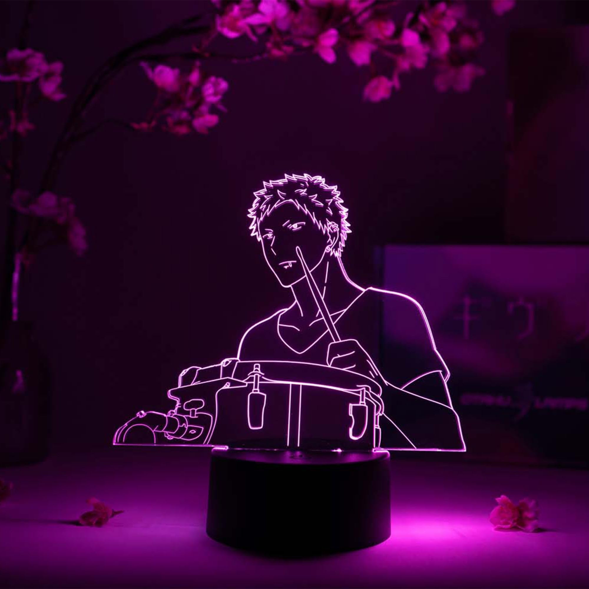 Otaku Anime Lamp - 16 Color RGB LED Night Light with Remote, 3D Akihiko Kaji Figure - Perfect for Bedroom, Gaming Room & Anime Lover Gift Ideas