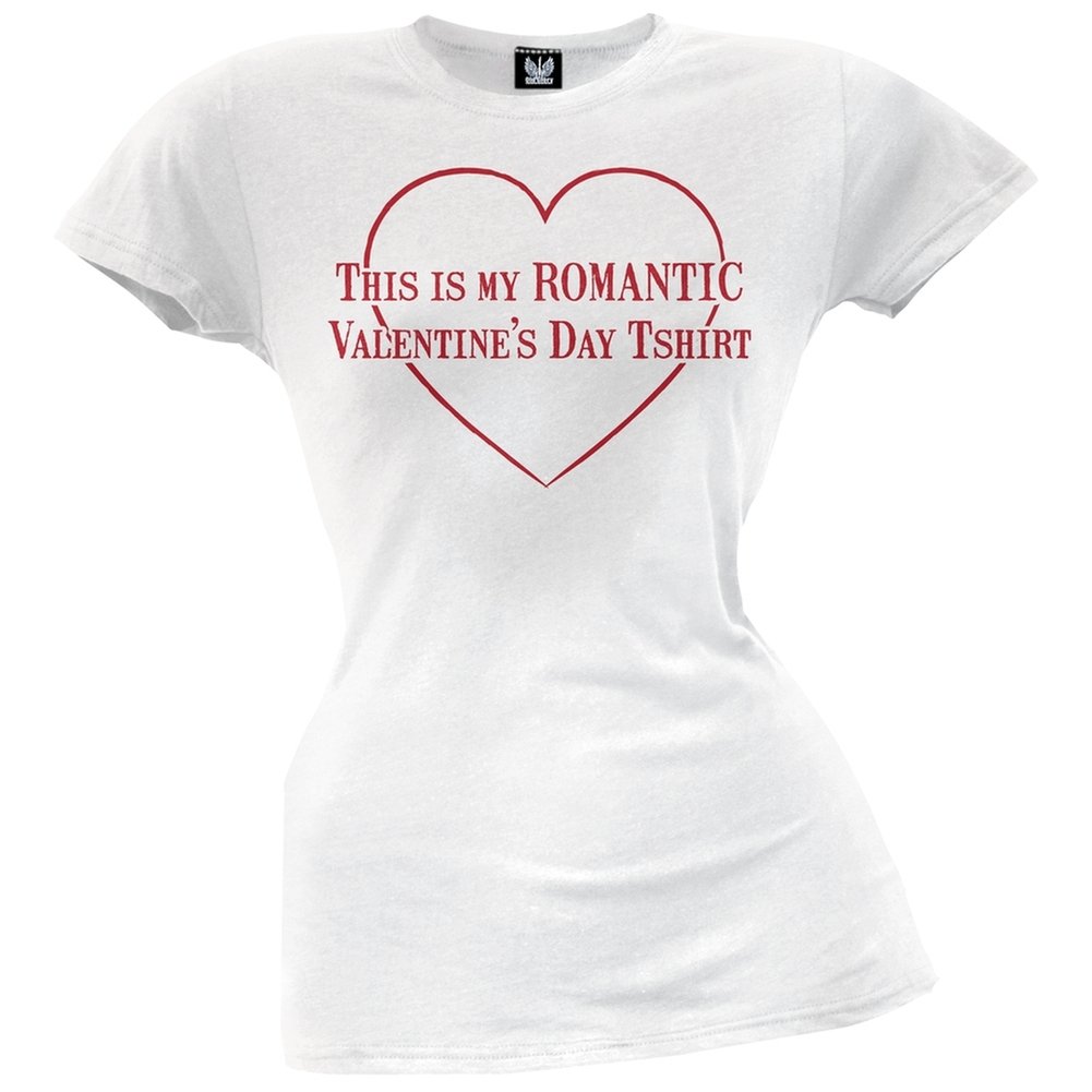 Old Glory Valentine's Day Romantic Juniors T-Shirt - XL White - Perfect for Valentine's Gifts, Date Nights & Couple Outfits