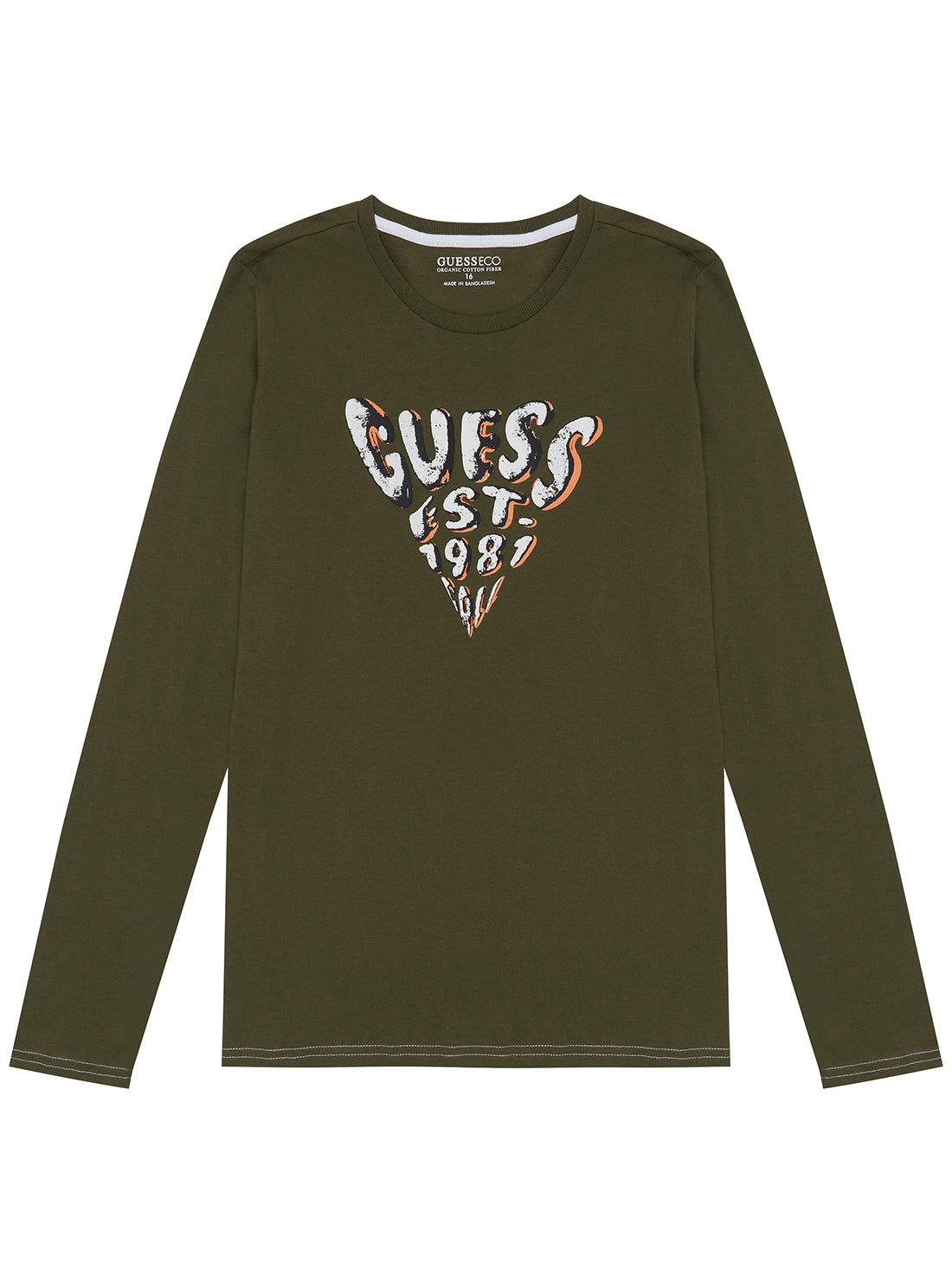 Khaki Long Sleeve T-Shirt for Men & Boys (Sizes 7-16) - Comfortable Casual Wear for School, Work & Outdoor Activities