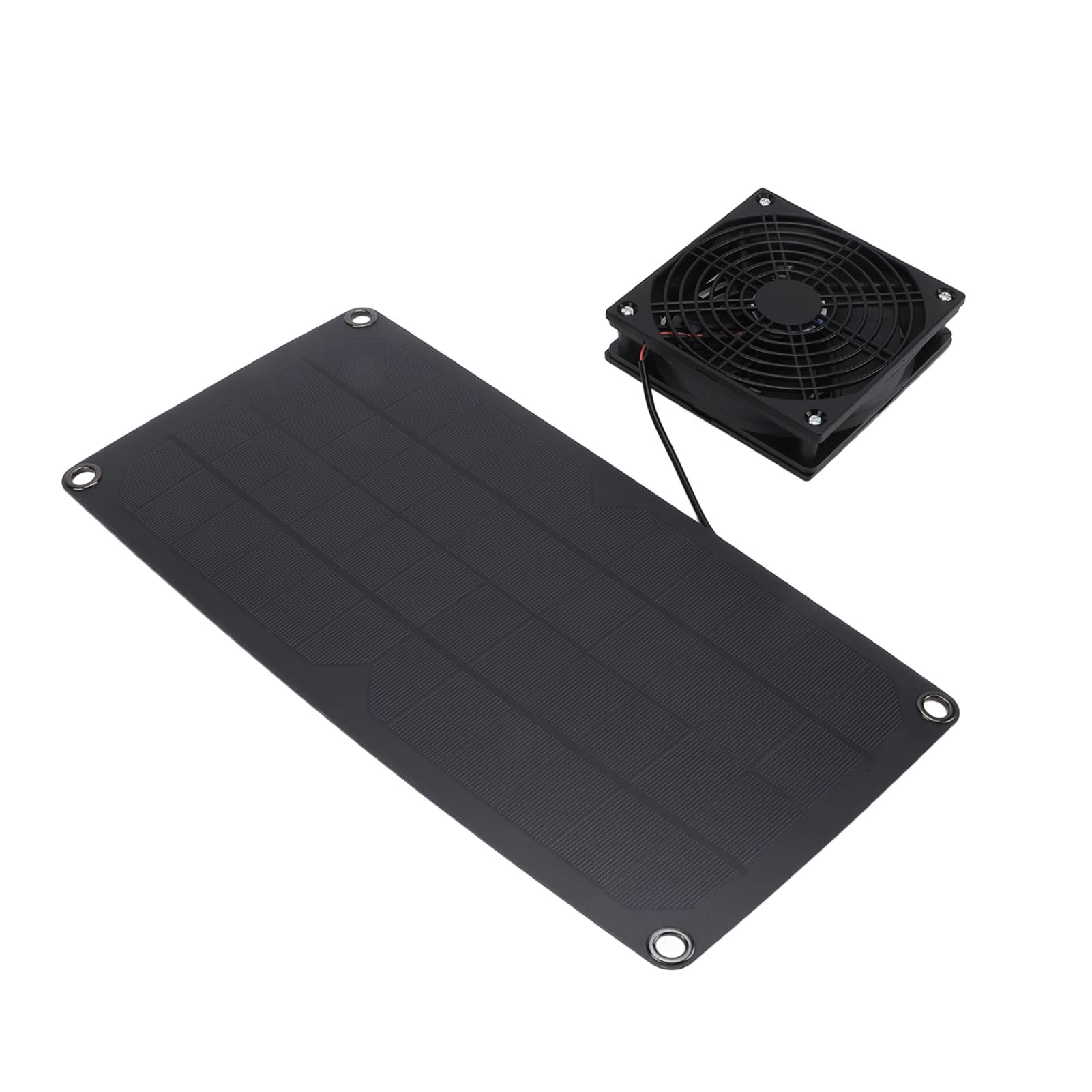 BTIHCEUOT Solar Powered Fan - 12V Monocrystalline Solar Panel Exhaust Fan for Pet Houses, Greenhouses & Sheds - Quiet Air Circulation with Auto On/Off - Perfect for Cooling Kennels, Coops & Outdoor Spaces