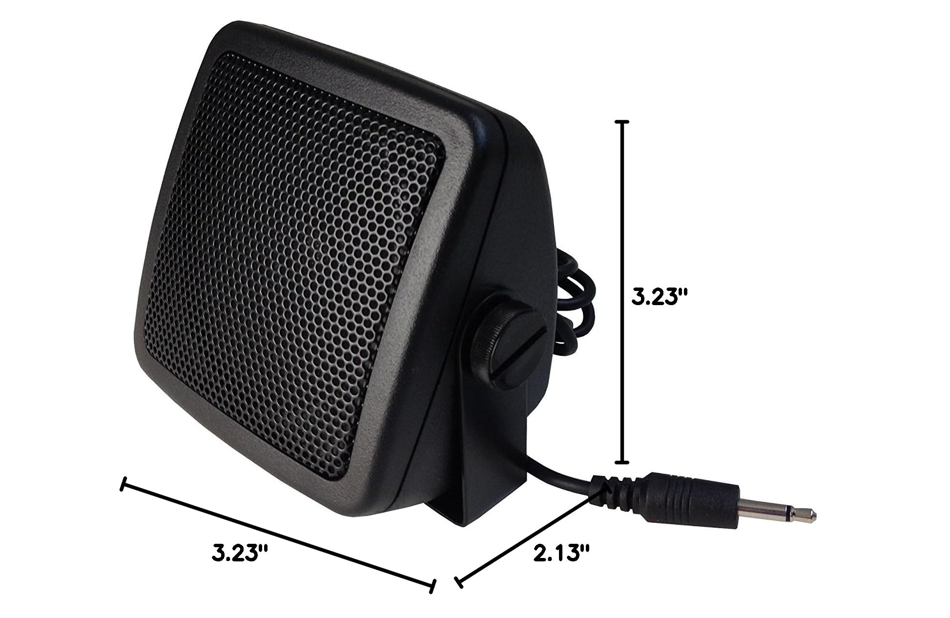TW-10-STRAIGHT External CB Radio Speaker for Mobile Transceiver - 5W Power, 1.8M Cable with 3.5mm Mono Straight Plug & Swivel Bracket - Ideal for Ham Radio, CB Radio, Truck & Off-Road Vehicle Communication