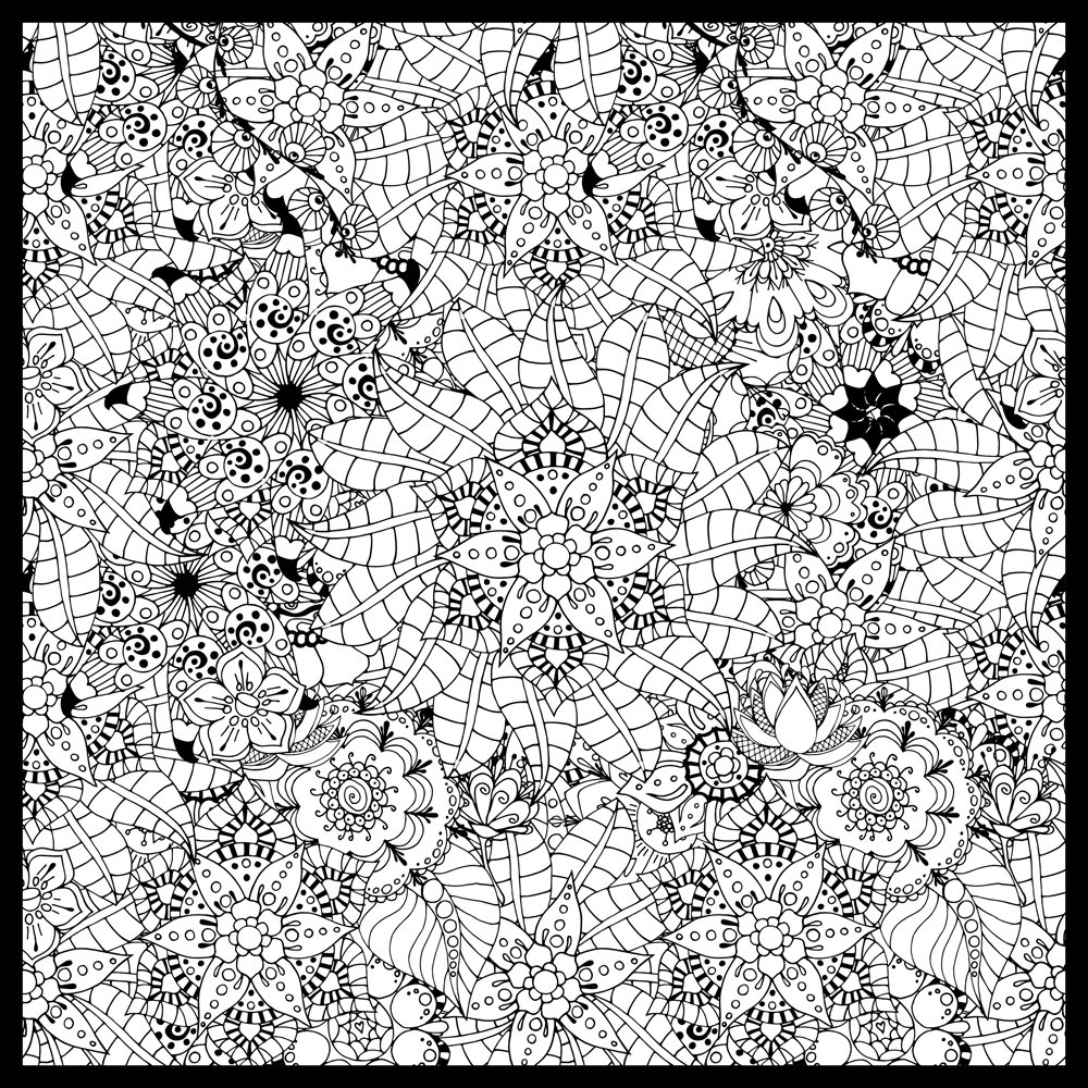 Magic Murals Kaleidoscopic ColorMe! Wall Mural - Large Adult Coloring Wallpaper for Stress Relief & Home Decor - Perfect for Bedrooms, Living Rooms & Creative Spaces