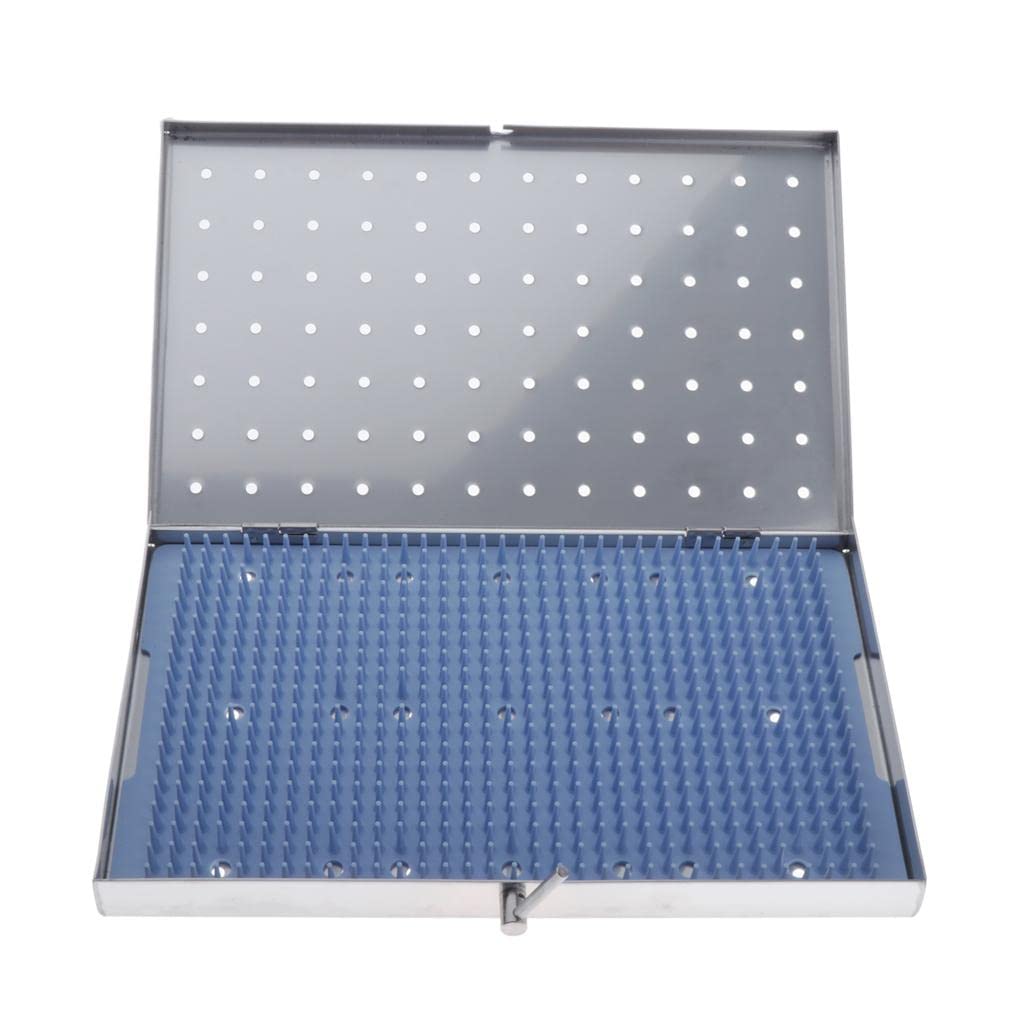 Jojomis Pro Instruments Silicone Disinfection Box Sterilizer Tray - Large UV Sanitizer for Dental Tools, Jewelry & Small Items (Silver & Blue) | Portable Germ-Free Storage for Home, Travel & Medical Use