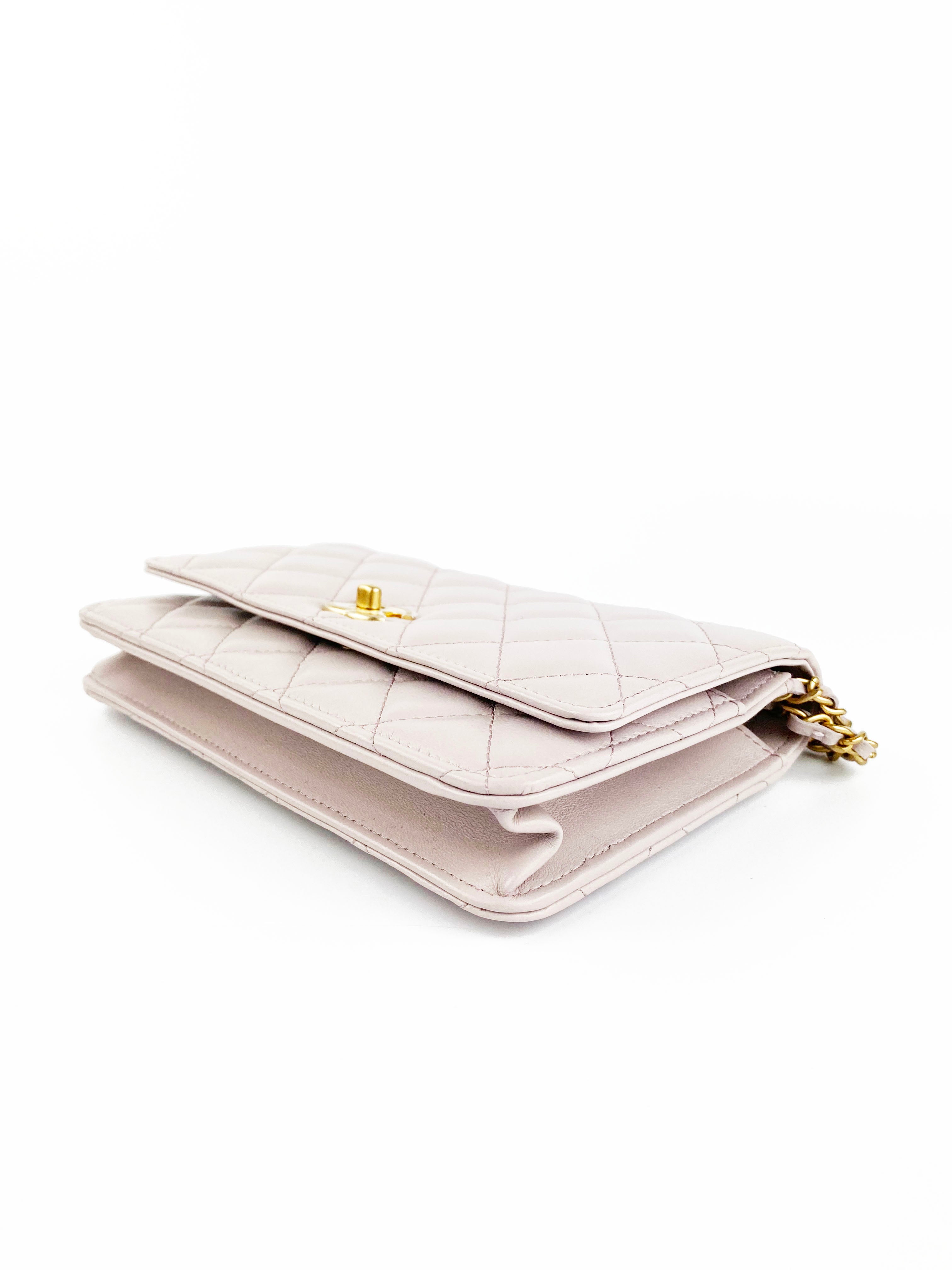 Chanel Lilac Quilted Flap Bag with Gold Ball Chain - Elegant Crossbody Purse for Women, Perfect for Date Night & Special Occasions