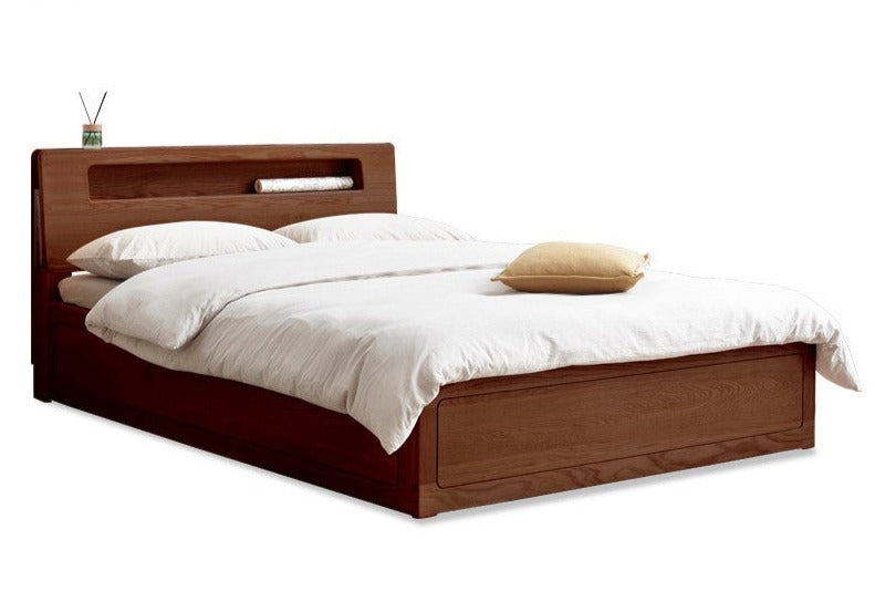 Premium Oak Solid Wood Luminous Box Bed - Durable Nightstand with Glow-in-the-Dark Features for Bedroom, Guest Room, and Kids Room Decor