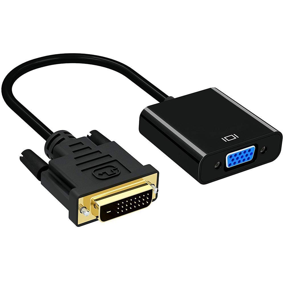 Active DVI-D to VGA Adapter Converter - 24+1 Pin Male to Female Video Cable for PC, Laptop, Monitor, Projector | Perfect for Home Office, Gaming & Presentations