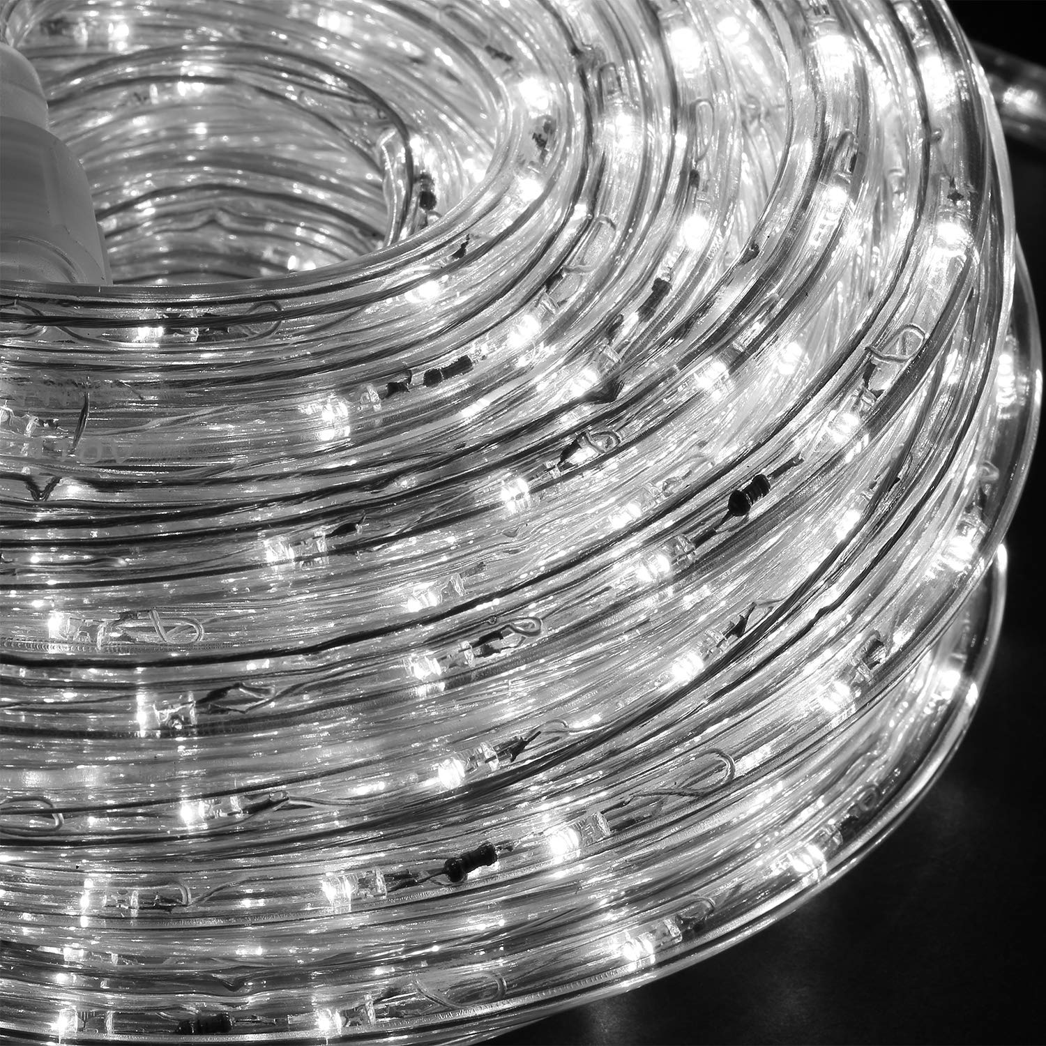 Waterproof LED Rope Lights Outdoor - 150FT/45M Cold White String Lights with Fuse Protection, 1620 LEDs, UL Certified - Perfect for Patio, Garden, and Holiday Decorations
