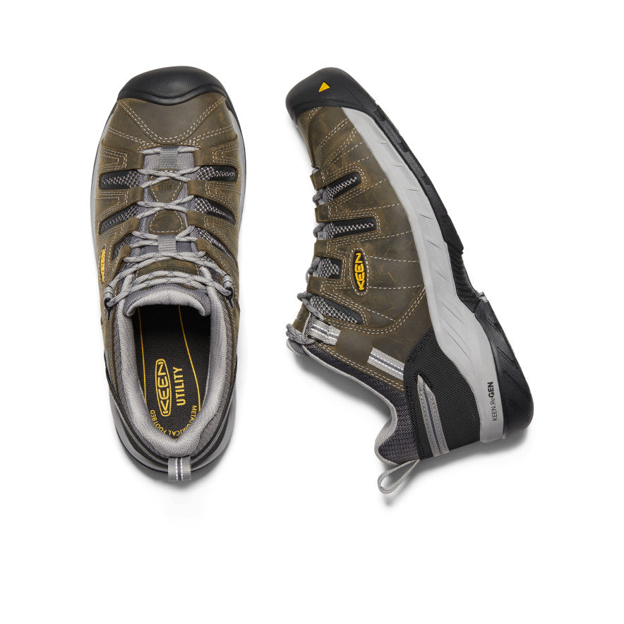 Men's Flint II Steel Toe Work Boots - Gargoyle/Paloma Safety Shoes for Construction & Outdoor Work
