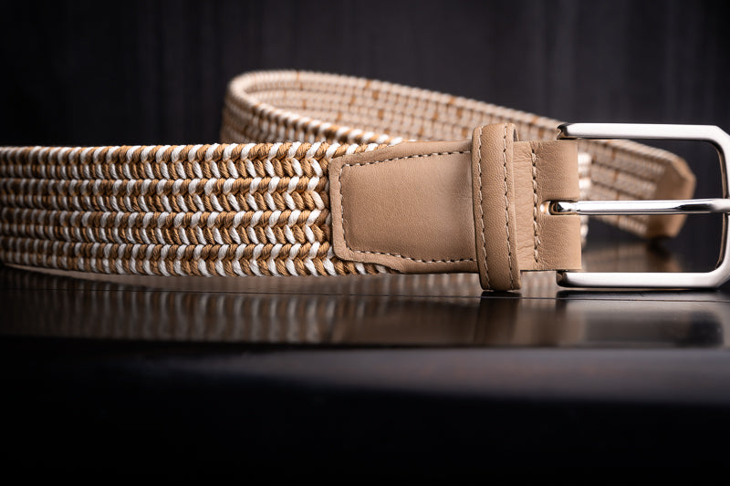 TORINO CAMEL BRAIDED LEATHER BELT for Men - Stylish & Durable Fashion Accessory for Casual & Formal Outfits