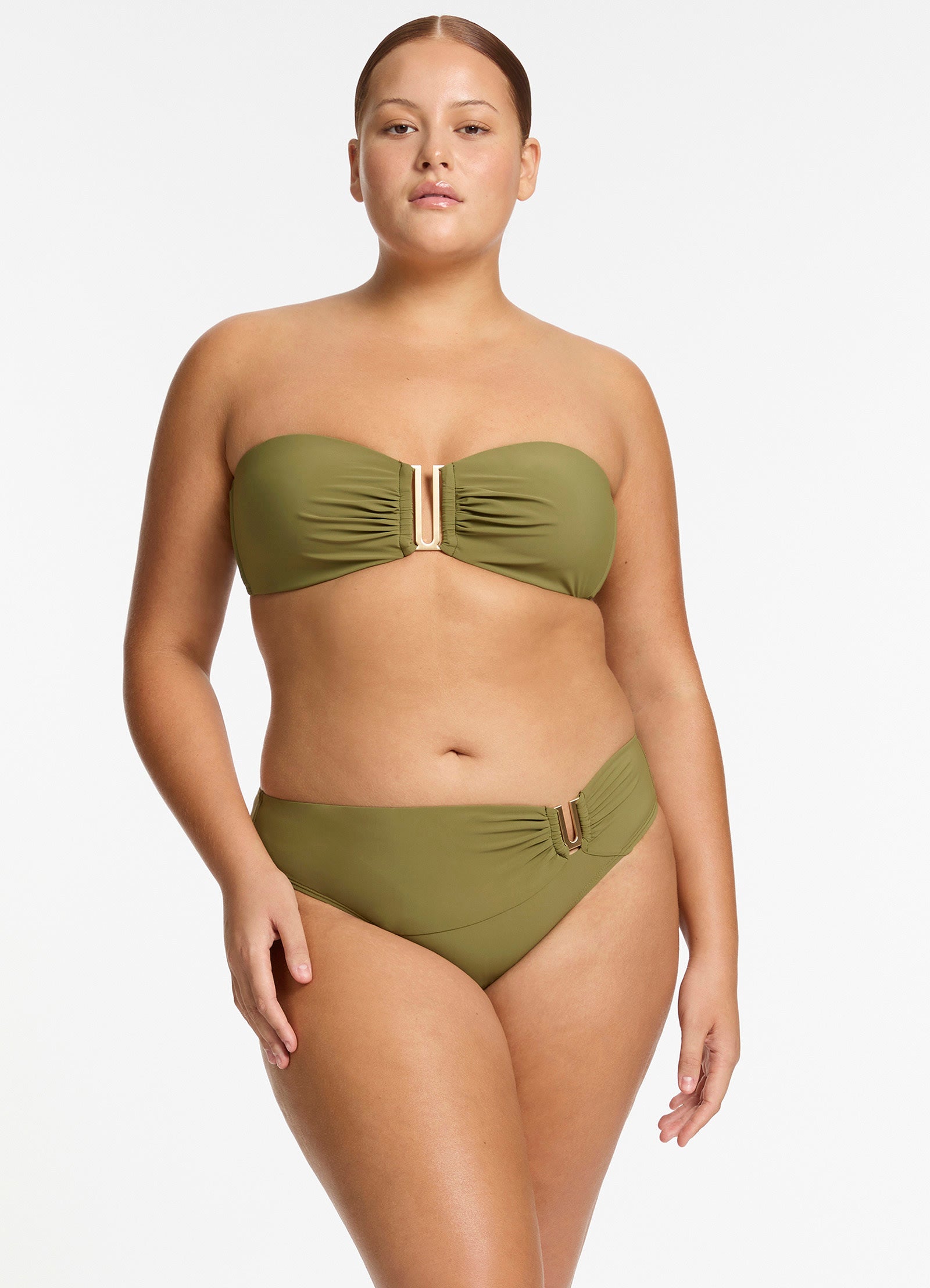 Jetset Bandeau Bikini Top - Moss Green Swimwear for Women | Perfect for Beach Vacations, Pool Parties & Summer Getaways