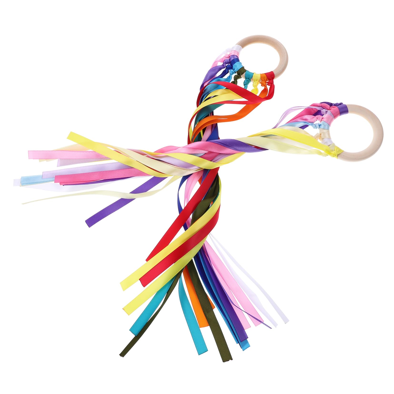 2pcs Kids Kites with Rainbow Ribbon Streamers - Durable Polyester Outdoor Toys for Babies & Toddlers - Perfect for Outdoor Play, Sports, Prom Props, and Baby Puzzle Activities
