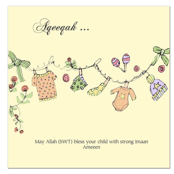 Beautiful Aqeeqah Celebration Cards - Islamic Baby Naming Ceremony Invitations - Perfect for Newborn Welcome Parties & Muslim Traditions