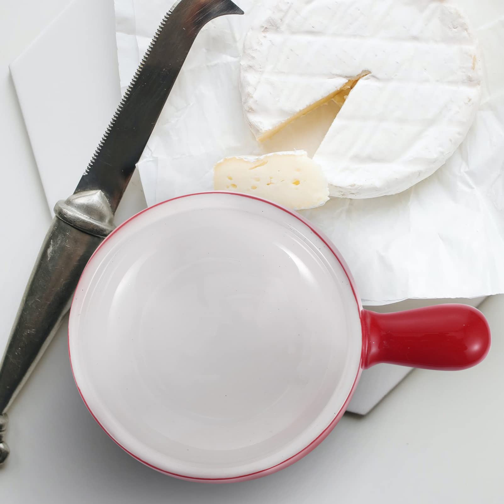 Premium Ceramic Cheese Melting Pot Set - Fondue, Chocolate & Butter Warmer for Stovetop & Tabletop - Perfect for Parties, Romantic Dinners & Family Gatherings