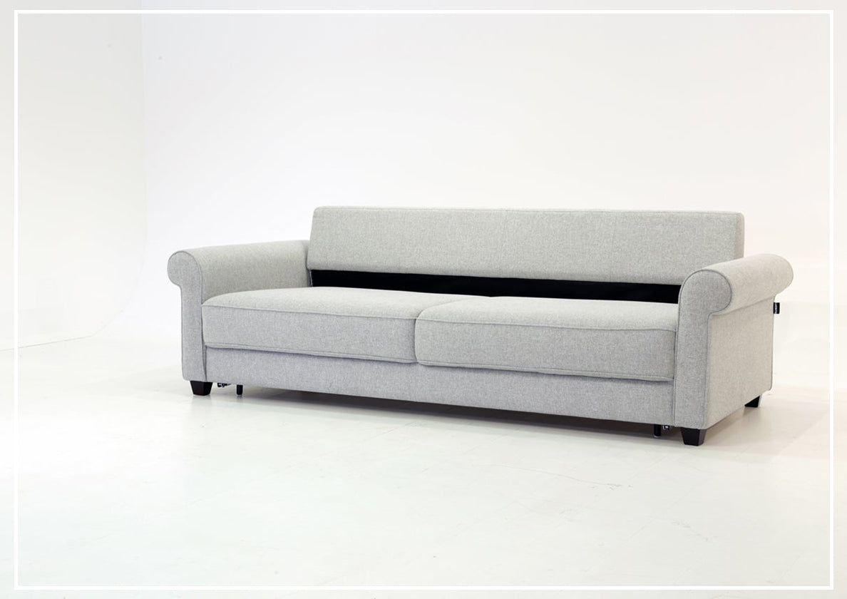 Luonto Casey Fabric Sofa Sleeper - Convertible Sleeper Sofa Bed with Walnut Legs in Multiple Sizes (Queen, Full, Twin) - Perfect for Small Apartments, Guest Rooms & Home Offices