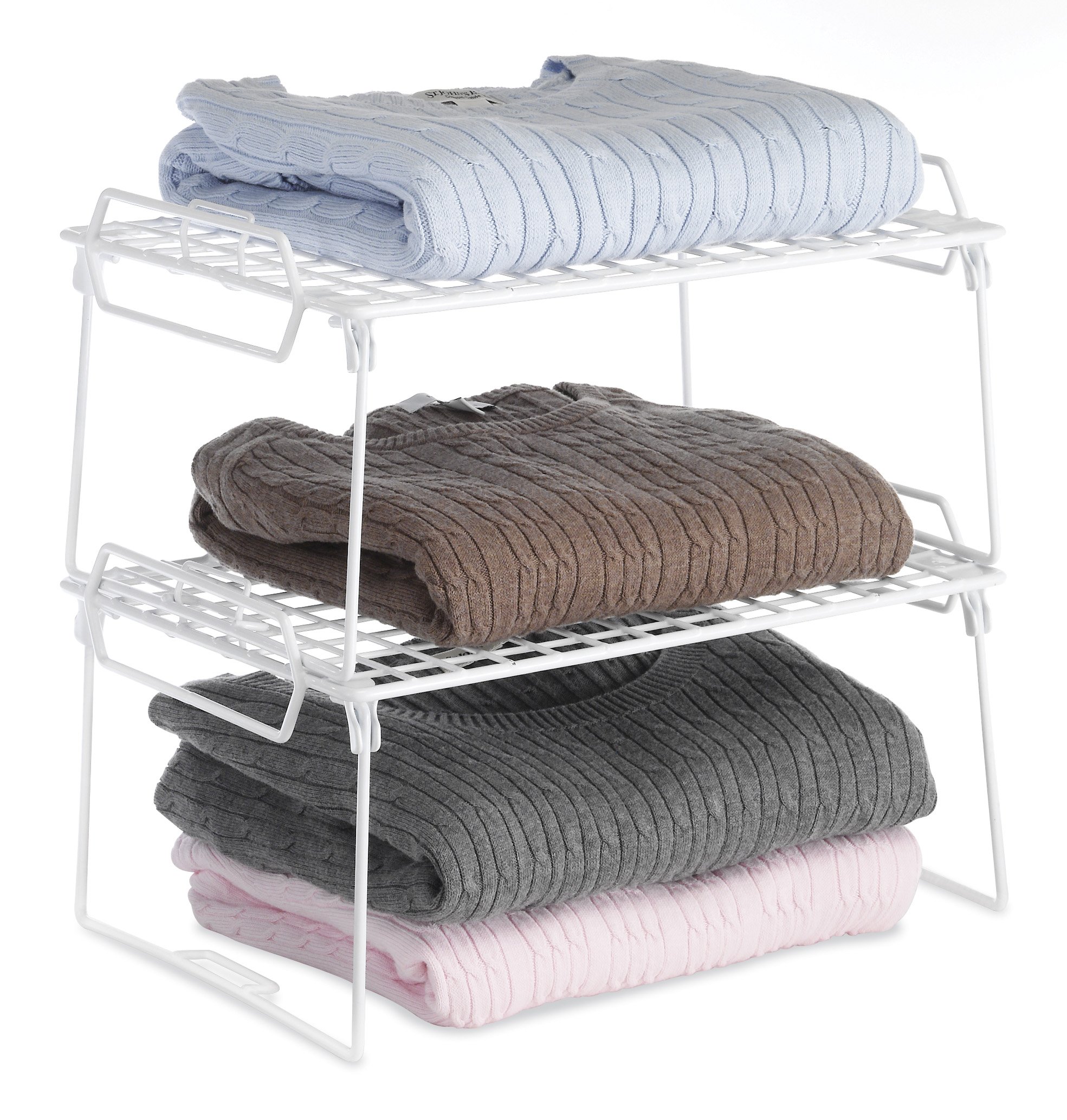 Whitmor Wire Grid Stacking Utility Shelf - Heavy Duty Metal Storage Rack for Garage, Closet, Pantry Organization - Perfect for Home, Office & Warehouse Storage Solutions