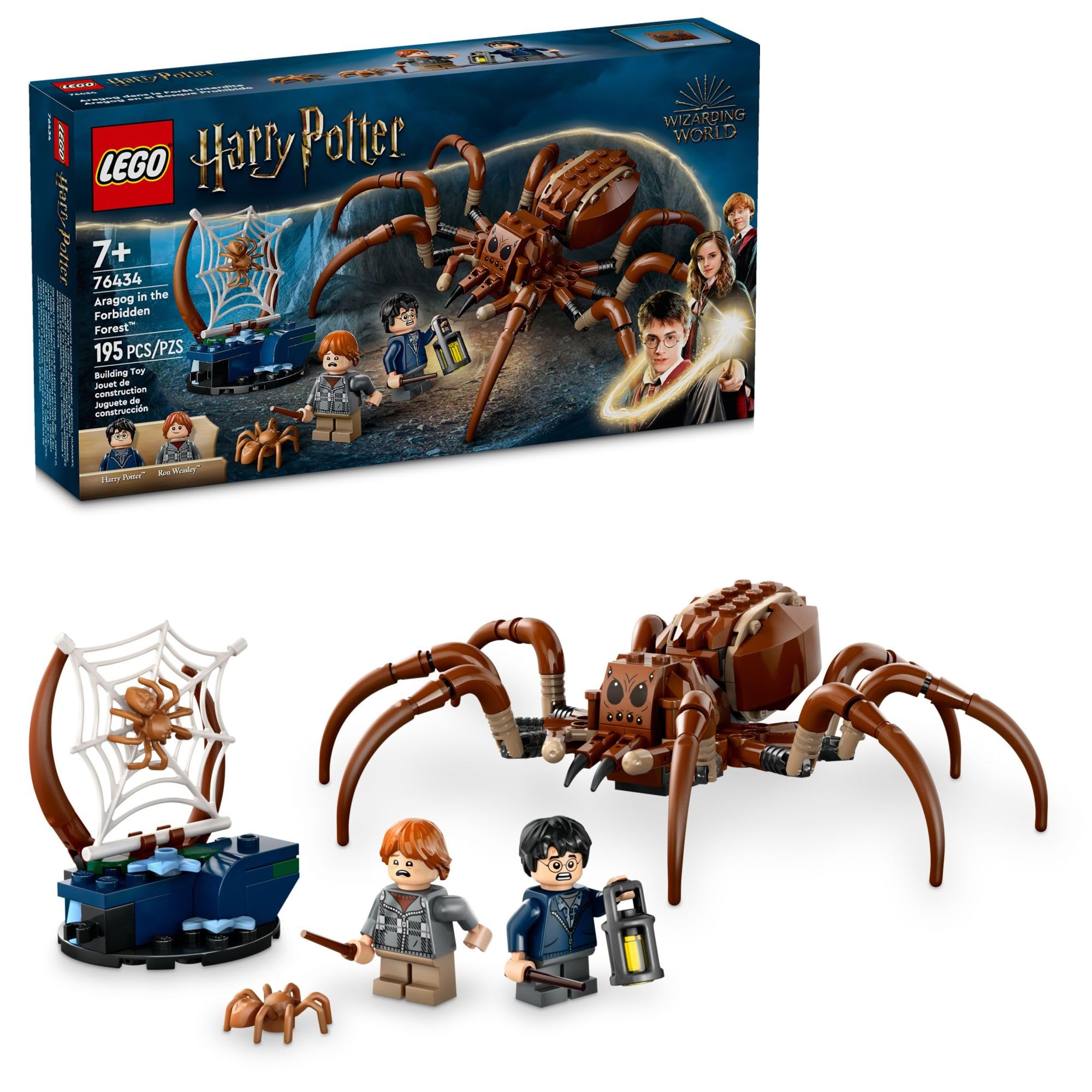 LEGO Harry Potter Aragog in The Forbidden Forest 76434 - Magical Spider Toy Playset with 2 Minifigures for Kids | Collectible Building Set for 7+ Year Old Boys & Girls | Perfect for Harry Potter Fans, Birthday Gifts & Creative Play