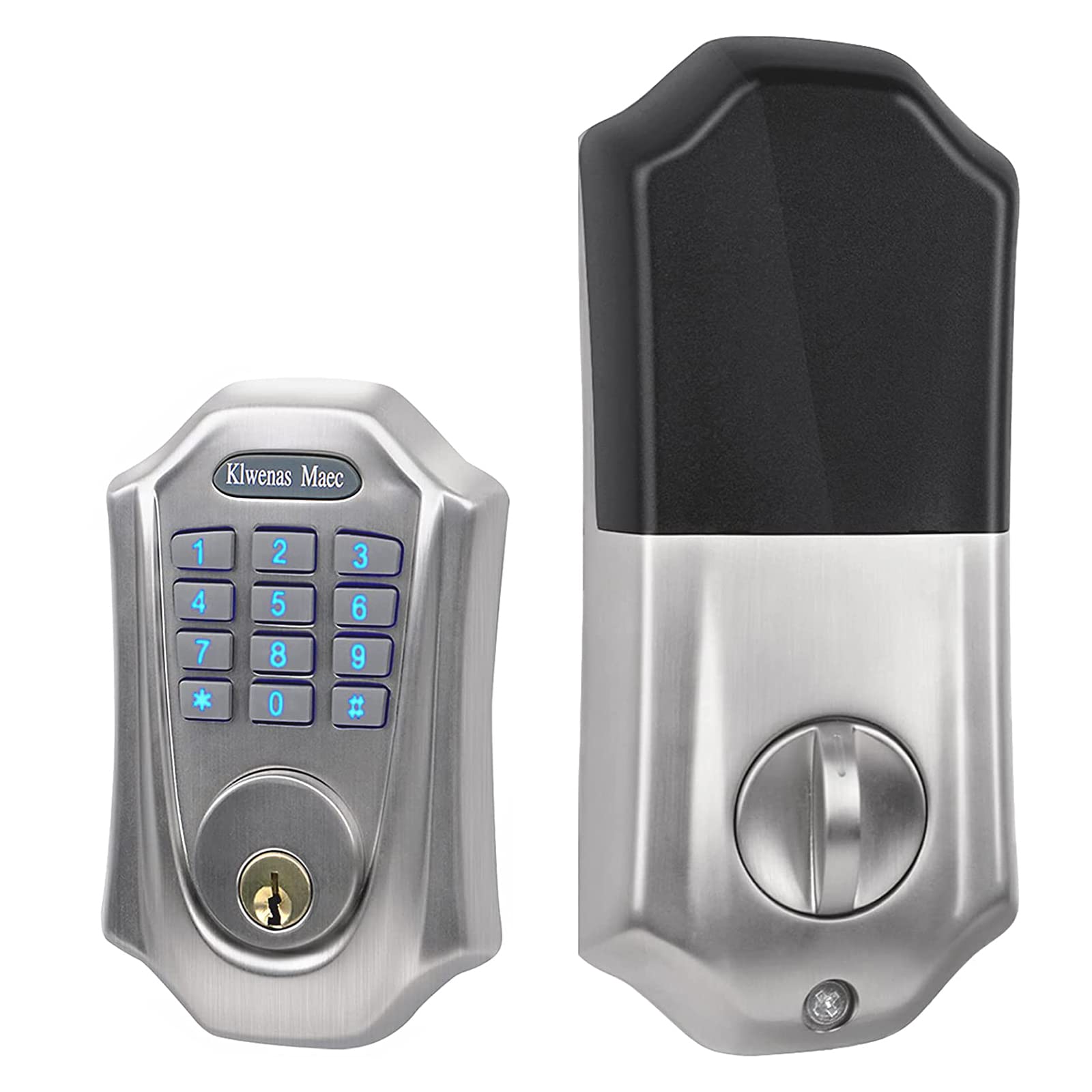 KlwenasMaec Smart Deadbolt Lock - Bluetooth Electronic Keypad Door Lock with Remote Access & Share Codes | Easy Installation & Programming | High Security Front Door Lock for Homes & Apartments | Ideal for Smart Home Security & Keyless Entry Systems