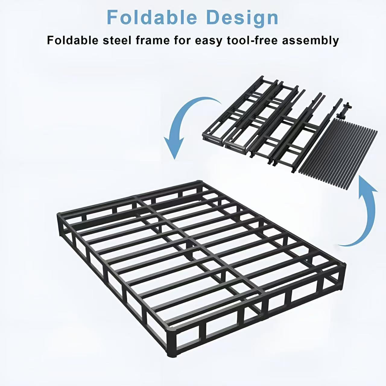 7 Inch High Profile Box Spring for King Bed - Sturdy Metal Frame Mattress Foundation with Easy Assembly | Quiet & Noise-Free Support | Perfect for Bedroom, Guest Room & Dormitory Use