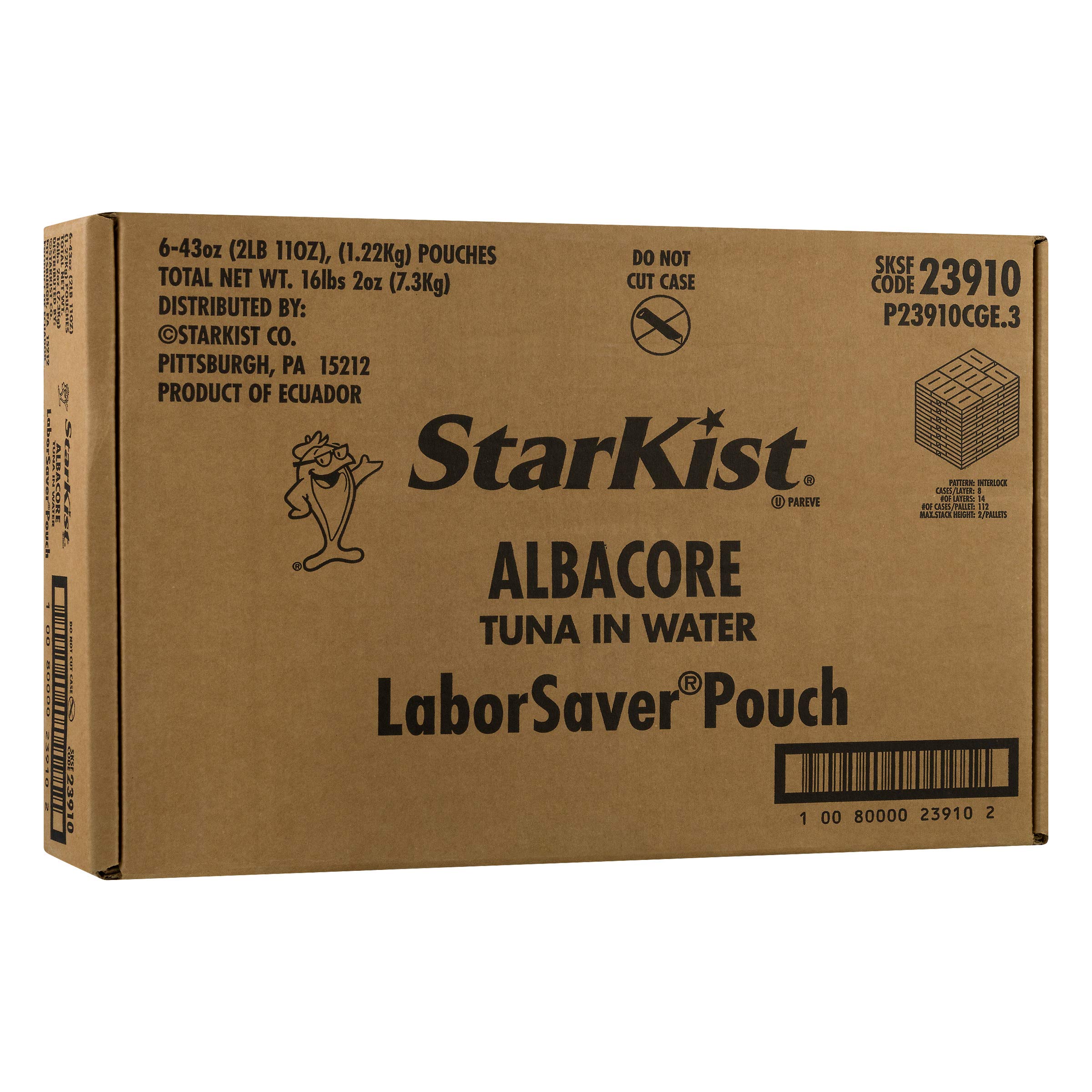 StarKist Chunk White Albacore Tuna in Water - 43 oz Pouch (Pack of 6) | High Protein, Low Mercury, Wild Caught | Perfect for Salads, Sandwiches & Meal Prep