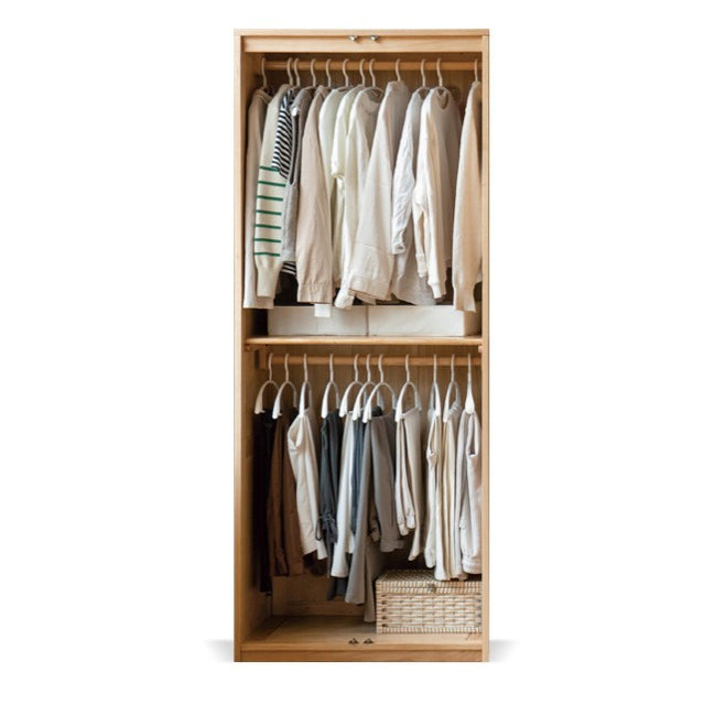 31.5×23.2×78.7 inch / 80×59×200 cm / natural wood color /rattan door wardrobe
