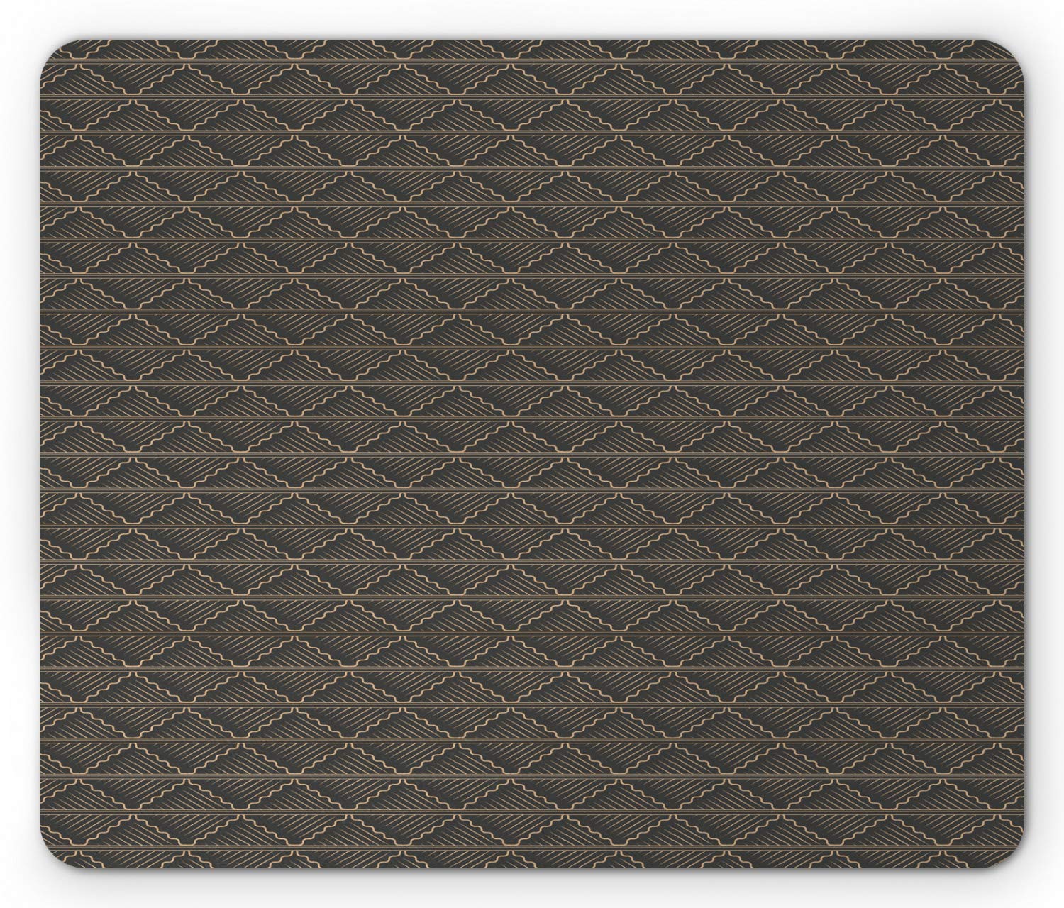 Ambesonne Vintage Mouse Pad - Classic Vertical Streaks Waves Design in Nostalgic Sepia Tones, Non-Slip Rubber Base, Standard Size Rectangle Mousepad for Office & Gaming (Dark Tan) - Perfect for Computer Workstations, Home Offices & PC Gaming Setups