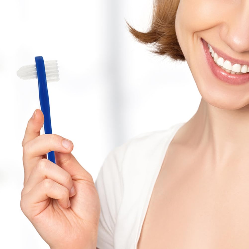 GLEAVI 3-Pack Denture Cleaning Brushes - Small Soft Bristle Toothbrushes for Dentures, Retainers, Braces & Fake Teeth Care - Bulk Oral Hygiene Accessories (Perfect for Travel & Daily Dental Care)