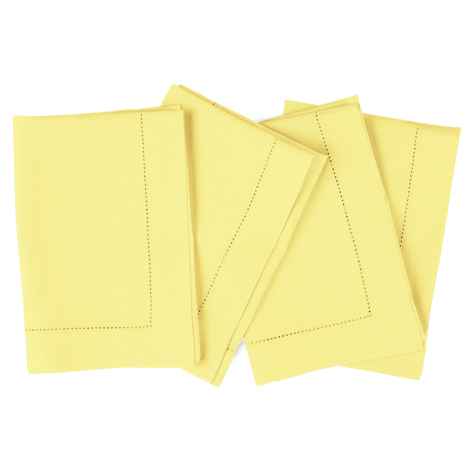 Premium Cotton Linen Hemstitch Napkins Set - 100% Natural Fabric Dinner Napkins for Formal Dining, Wedding, and Special Occasions - Elegant Table Decor for Restaurants and Home Entertaining