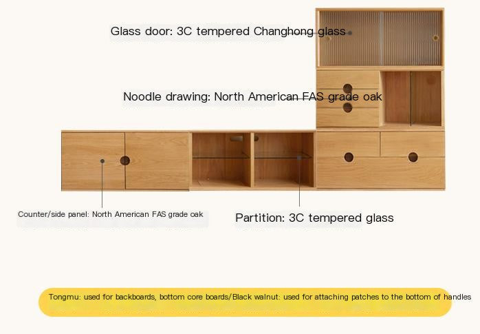 Oak Solid Wood Modern TV Stand - Stylish Entertainment Center for Living Room & Home Theater Setup