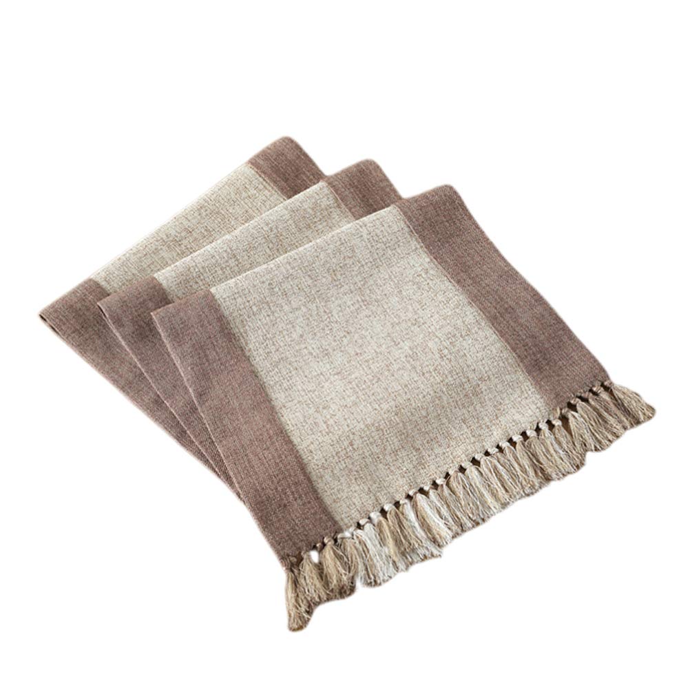 LIOOBO Embroidered Jute Table Runner - Rustic Double Layer Tablecloth for Wedding, Party, Coffee Table & Board Game Decor | Elegant Placemat & Table Cover for Home & Events