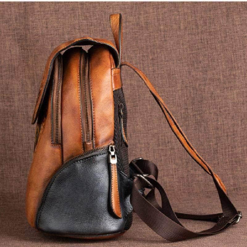 Vintage Genuine Leather Women's Backpack - Stylish & Durable Handmade Leather Bag for Work, Travel & Everyday Use
