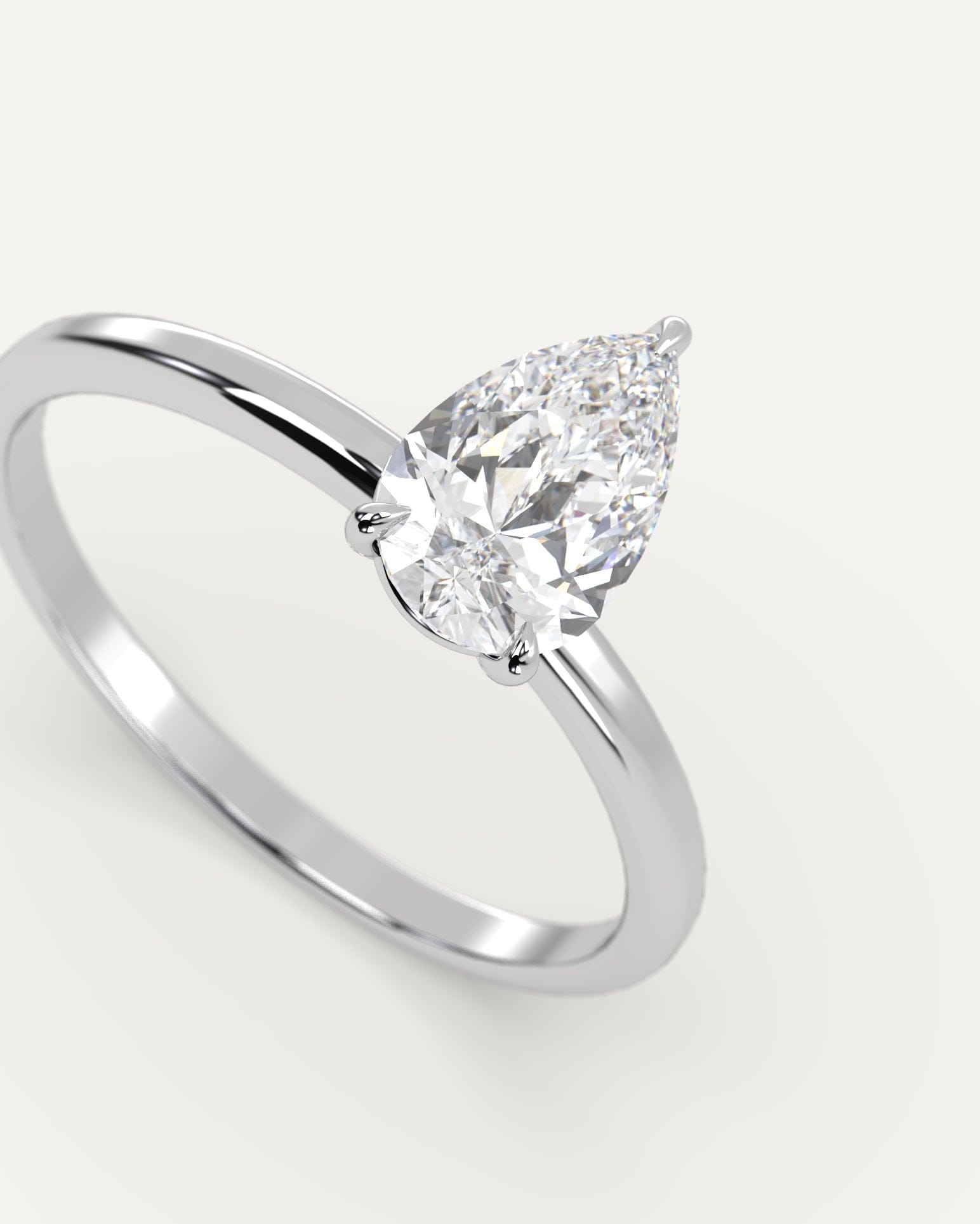 1 Carat Pear Cut Diamond Engagement Ring for Women - Elegant Solitaire Wedding Band, Perfect for Proposals, Anniversaries & Special Occasions
