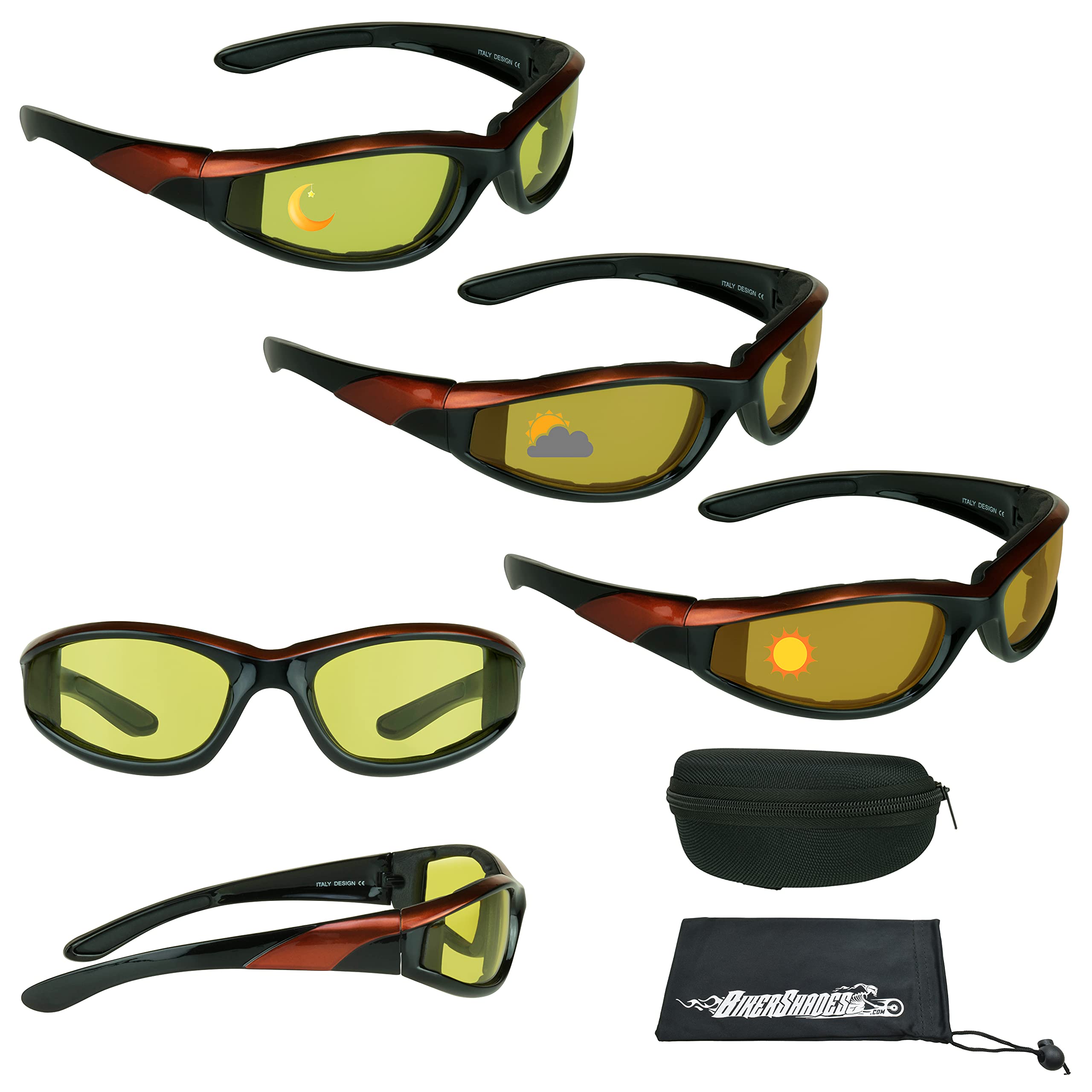 Photochromic Motorcycle Riding Glasses for Men & Women - Transitional Safety Sunglasses for Bikers - Ideal for Day & Night Riding, Outdoor Sports & Cycling Adventures