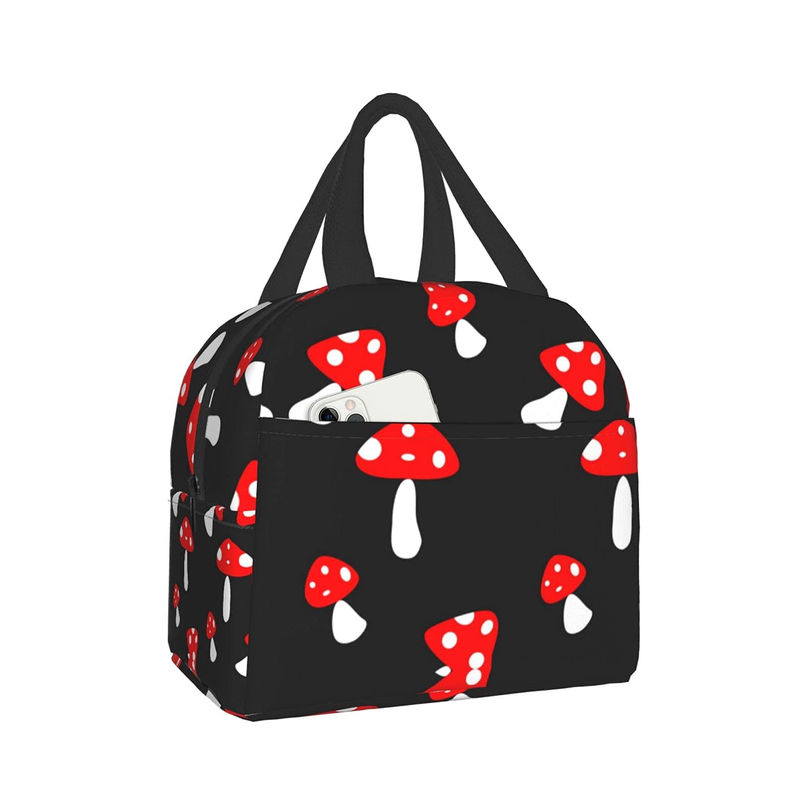 Insulated Mushroom Print Lunch Bag for Women & Men - Reusable Tote Lunch Box for Work, Travel, Picnic & Outdoor Activities | Leakproof Food Container